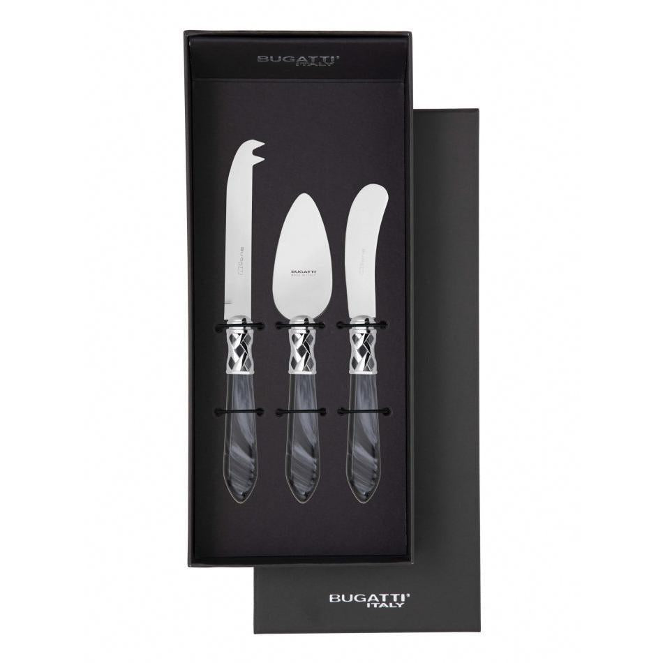 Aladdin Brilliant 3 Piece Cheese Knife Set - charcoal