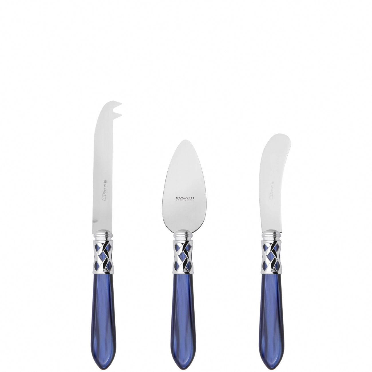 Aladdin Brilliant 3 Piece Cheese Knife Set - royal blue