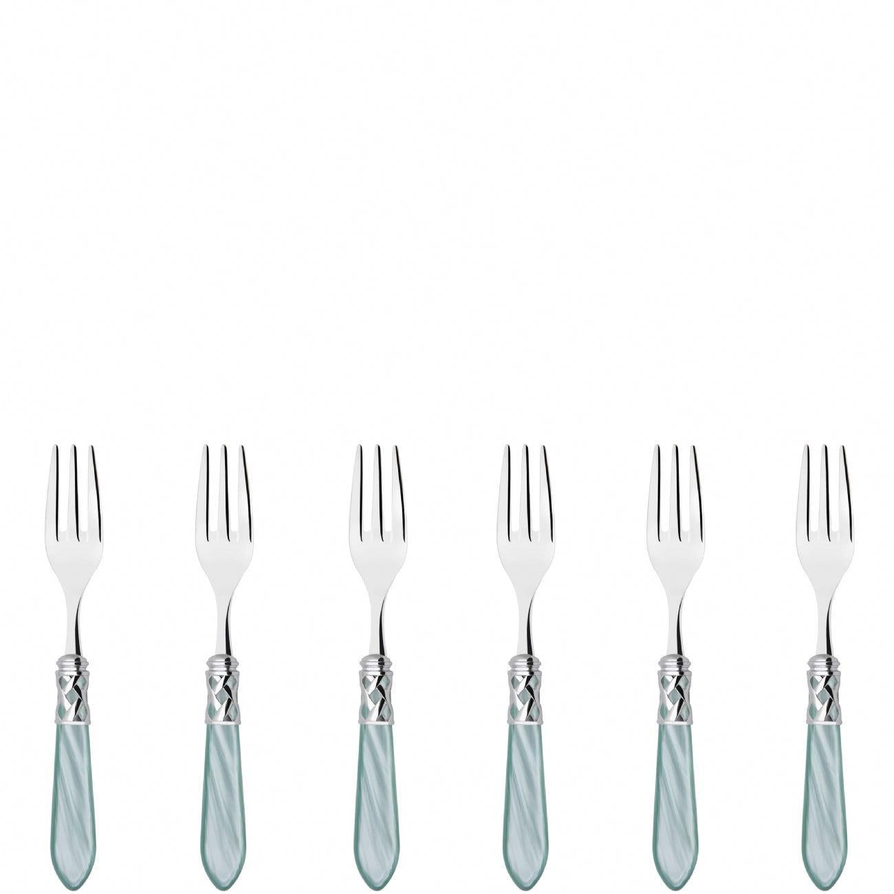 Aladdin Brilliant Cocktail / Cake Fork Set in gift box - aqua