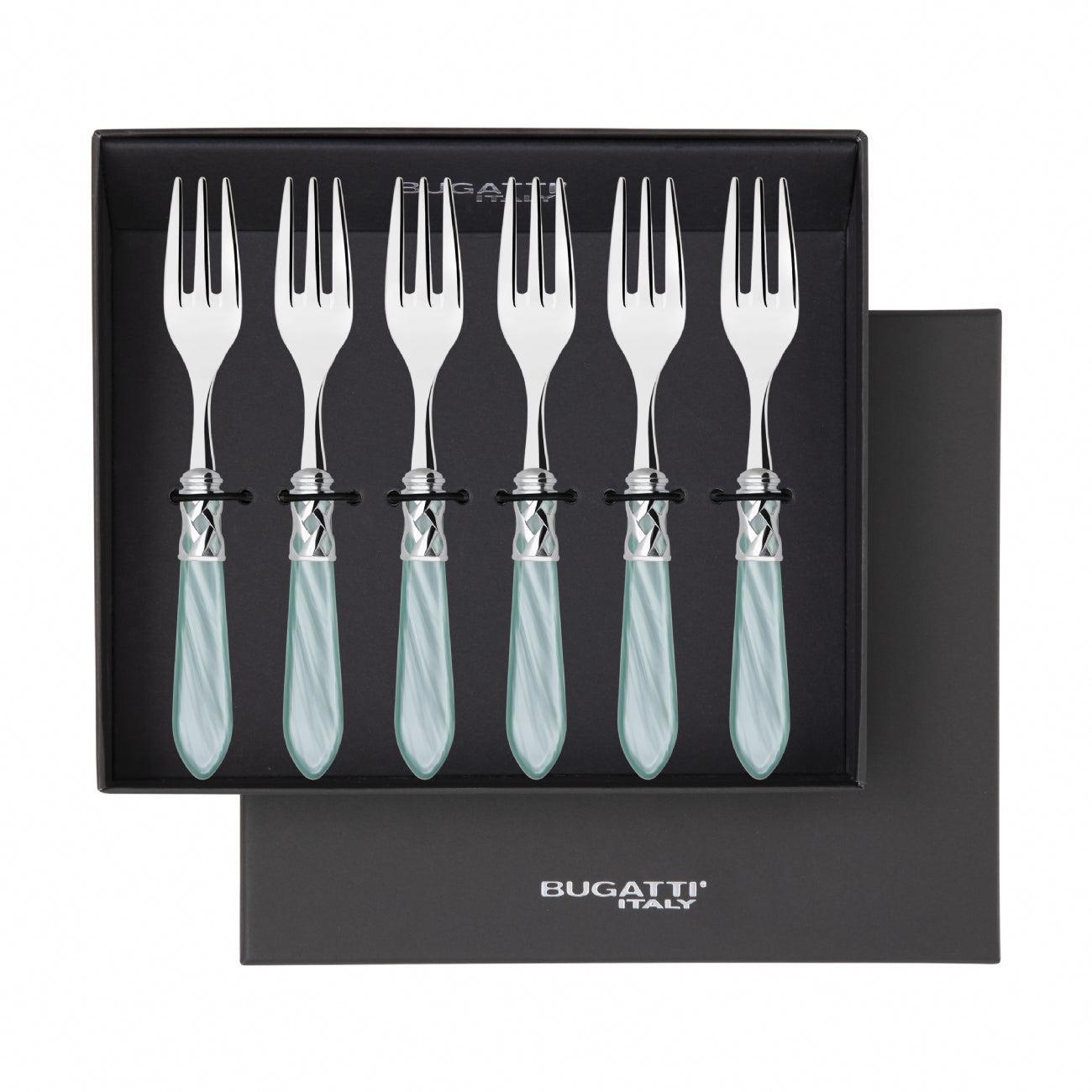 Aladdin Brilliant Cocktail / Cake Fork Set in gift box - aqua