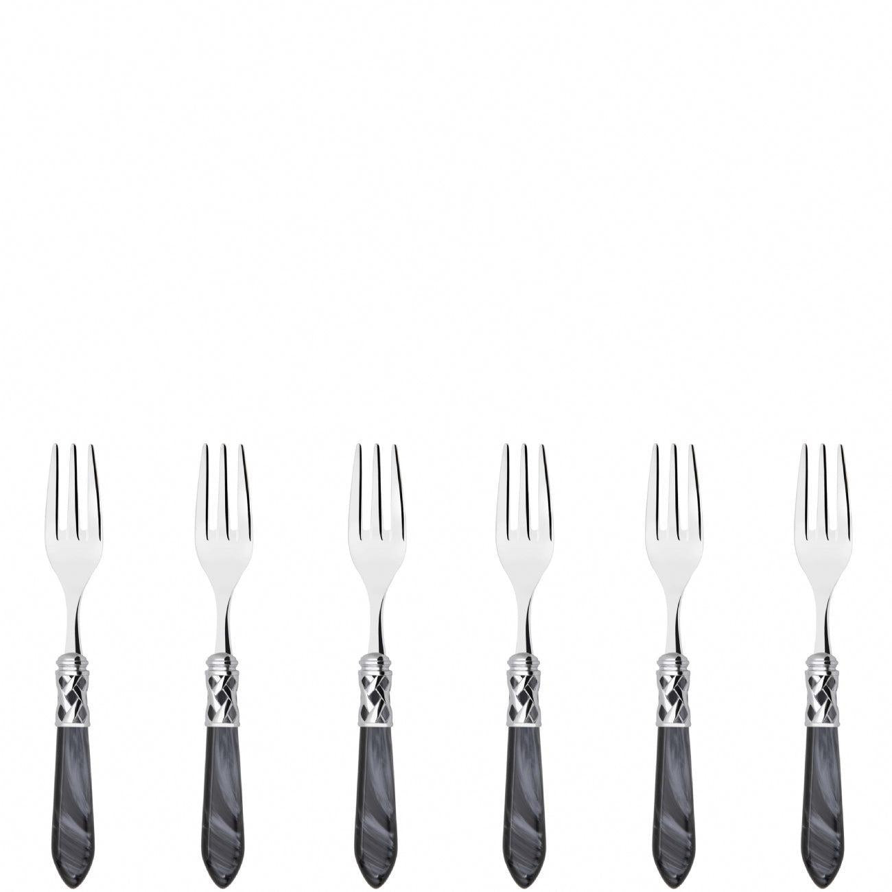 Aladdin Brilliant Cocktail / Cake Fork Set in gift box - charcoal-Casa Bugatti USA