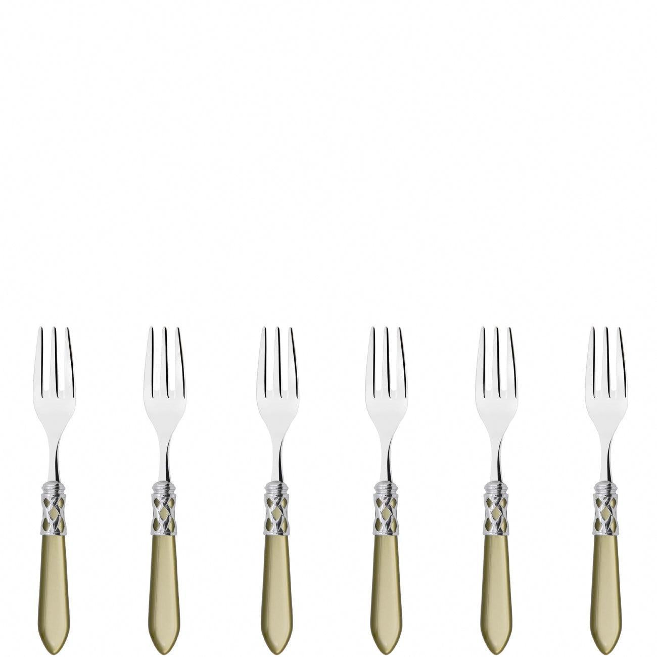 Aladdin Brilliant Cocktail / Cake Fork Set in gift box - chartreuse green