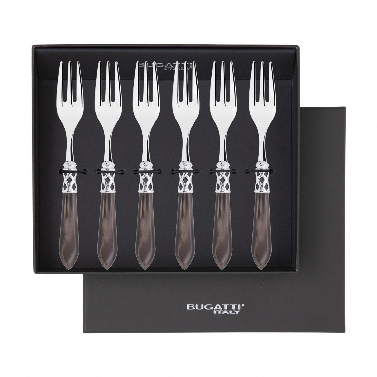 Aladdin Brilliant Cocktail / Cake Fork Set in gift box - chocolate