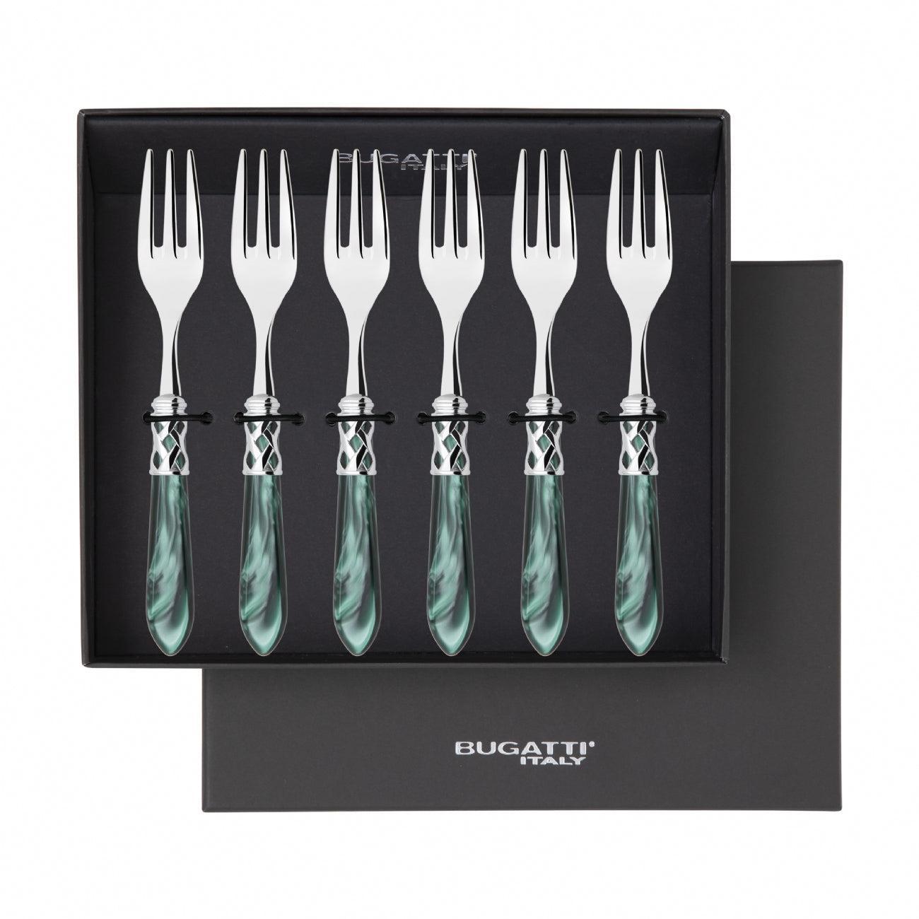 Aladdin Brilliant Cocktail / Cake Fork Set in gift box - green