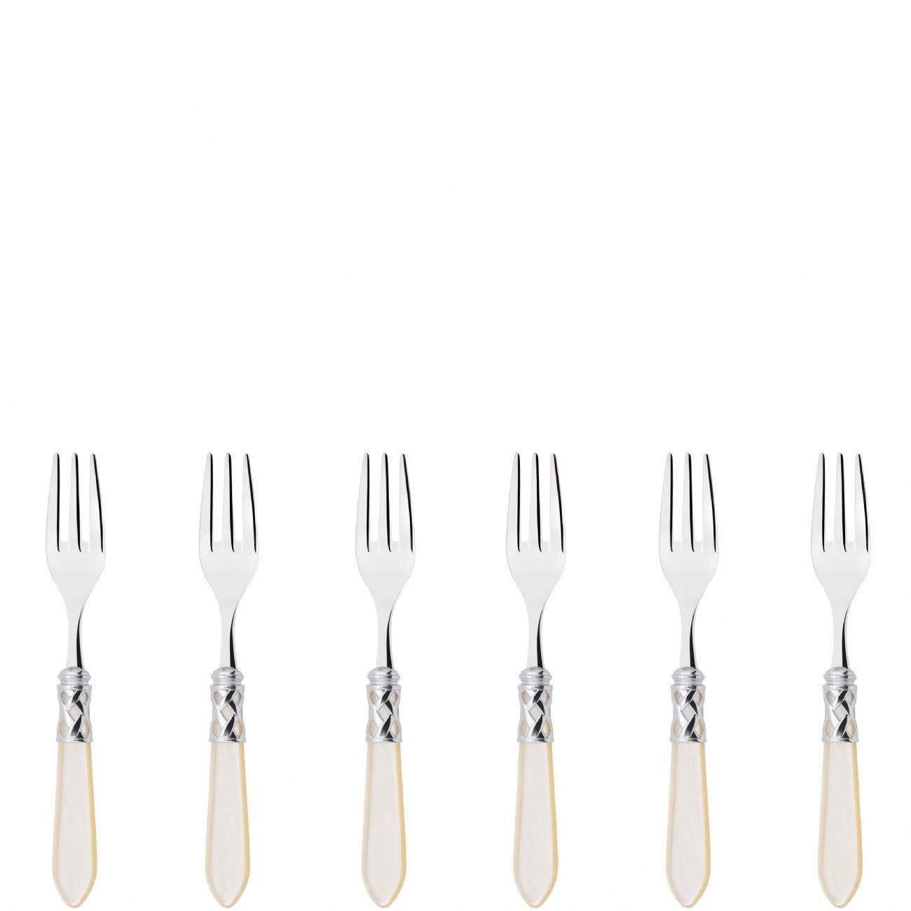 Aladdin Brilliant Cocktail / Cake Fork Set in gift box - Ivory