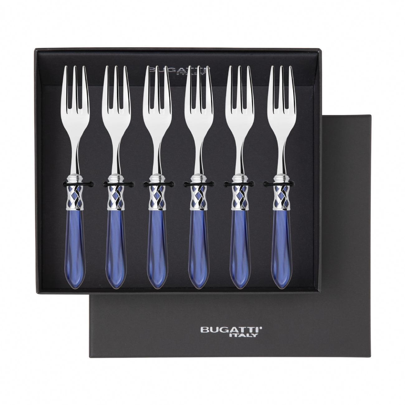 Aladdin Brilliant Cocktail / Cake Fork Set in gift box - royal blue-Casa Bugatti USA
