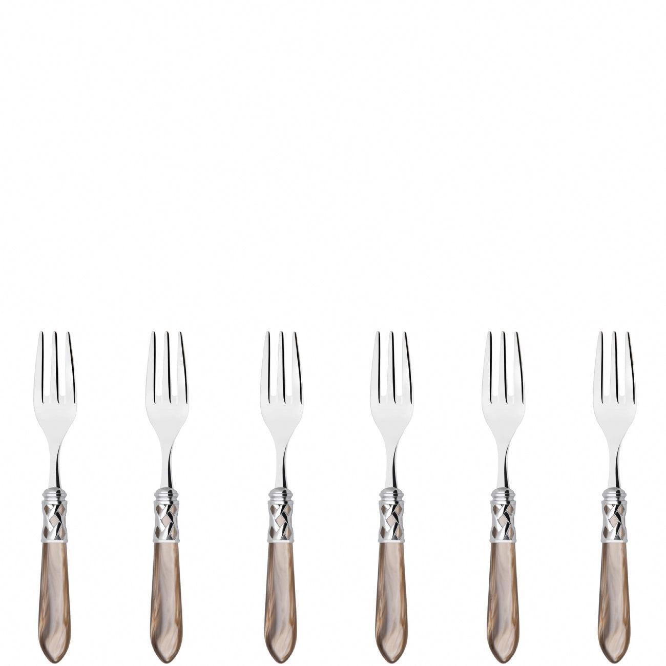 Aladdin Brilliant Cocktail / Cake Fork Set in gift box - taupe