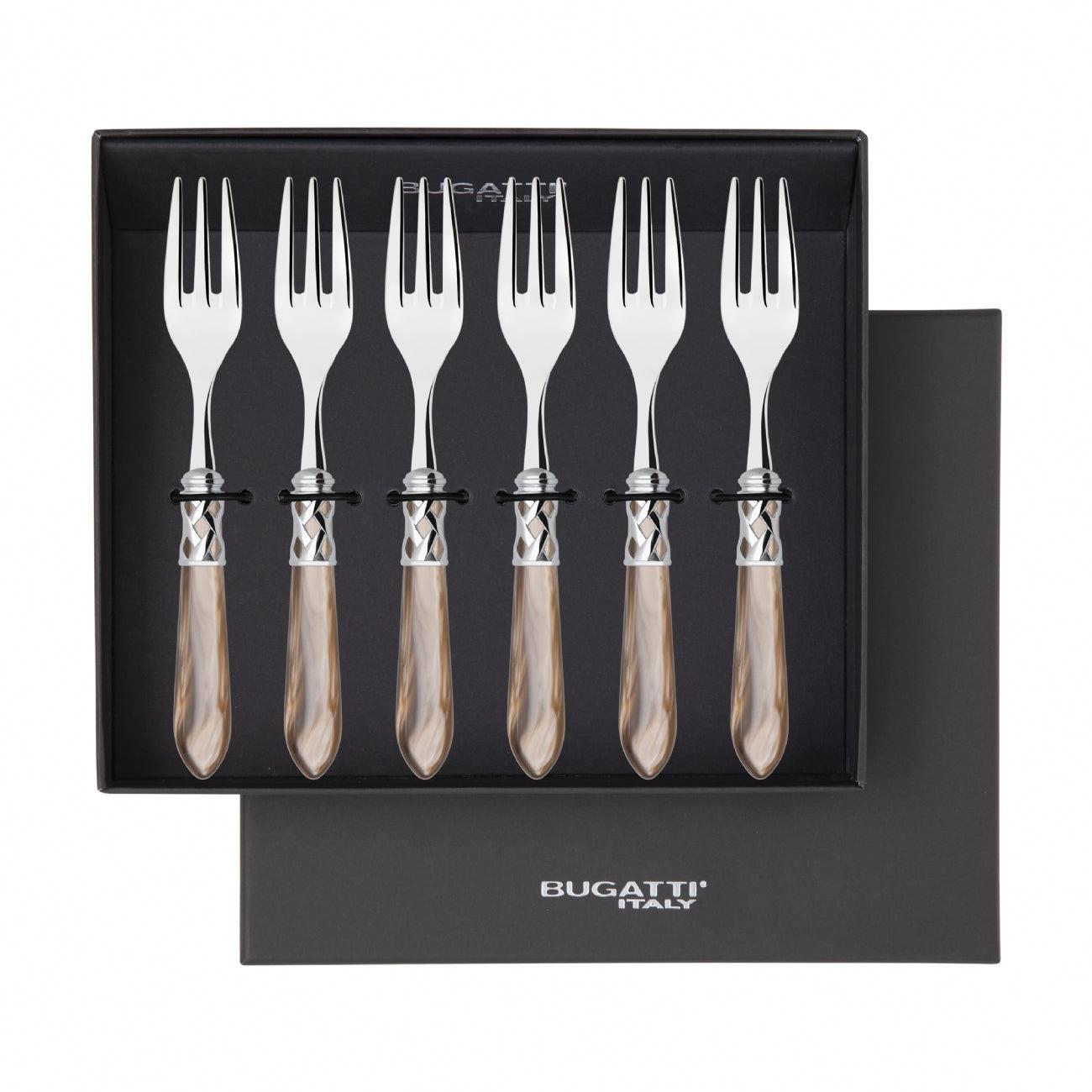 Aladdin Brilliant Cocktail / Cake Fork Set in gift box - taupe