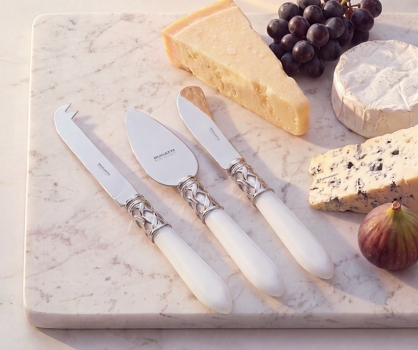 Aladdin Brilliant 3 piece cheese knife set, White — Casa Bugatti