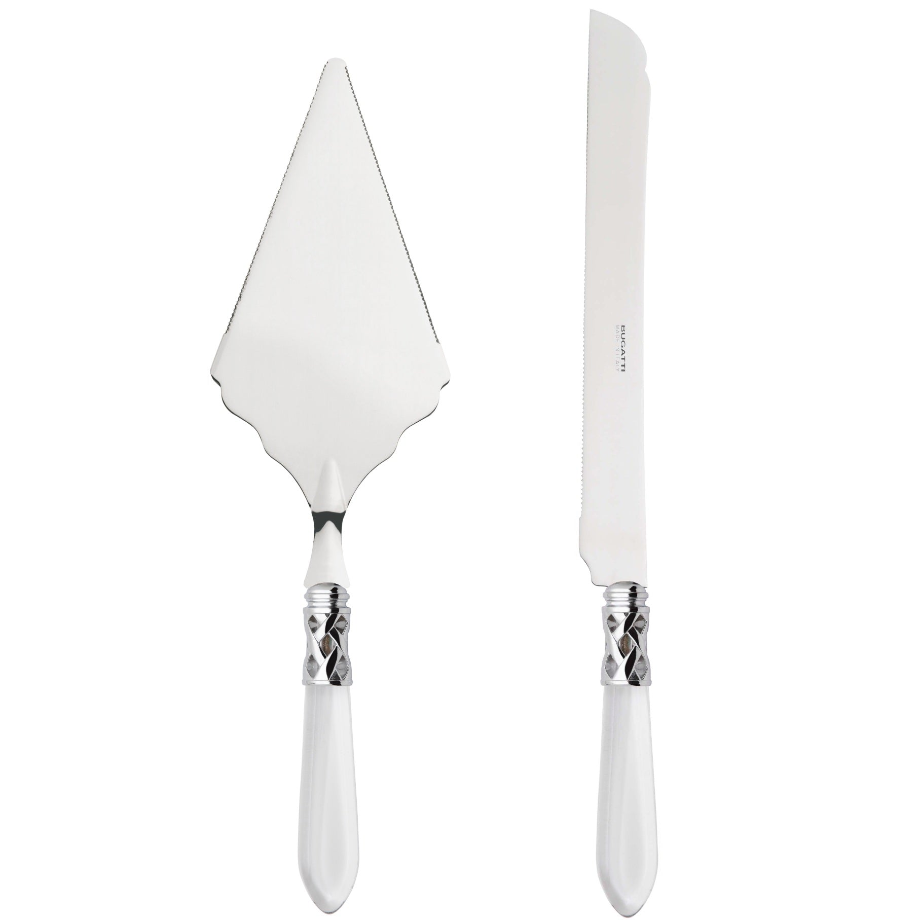 Aladdin Brilliant 2 Piece Large Cake Serving Set serrated, Clear — Casa Bugatti