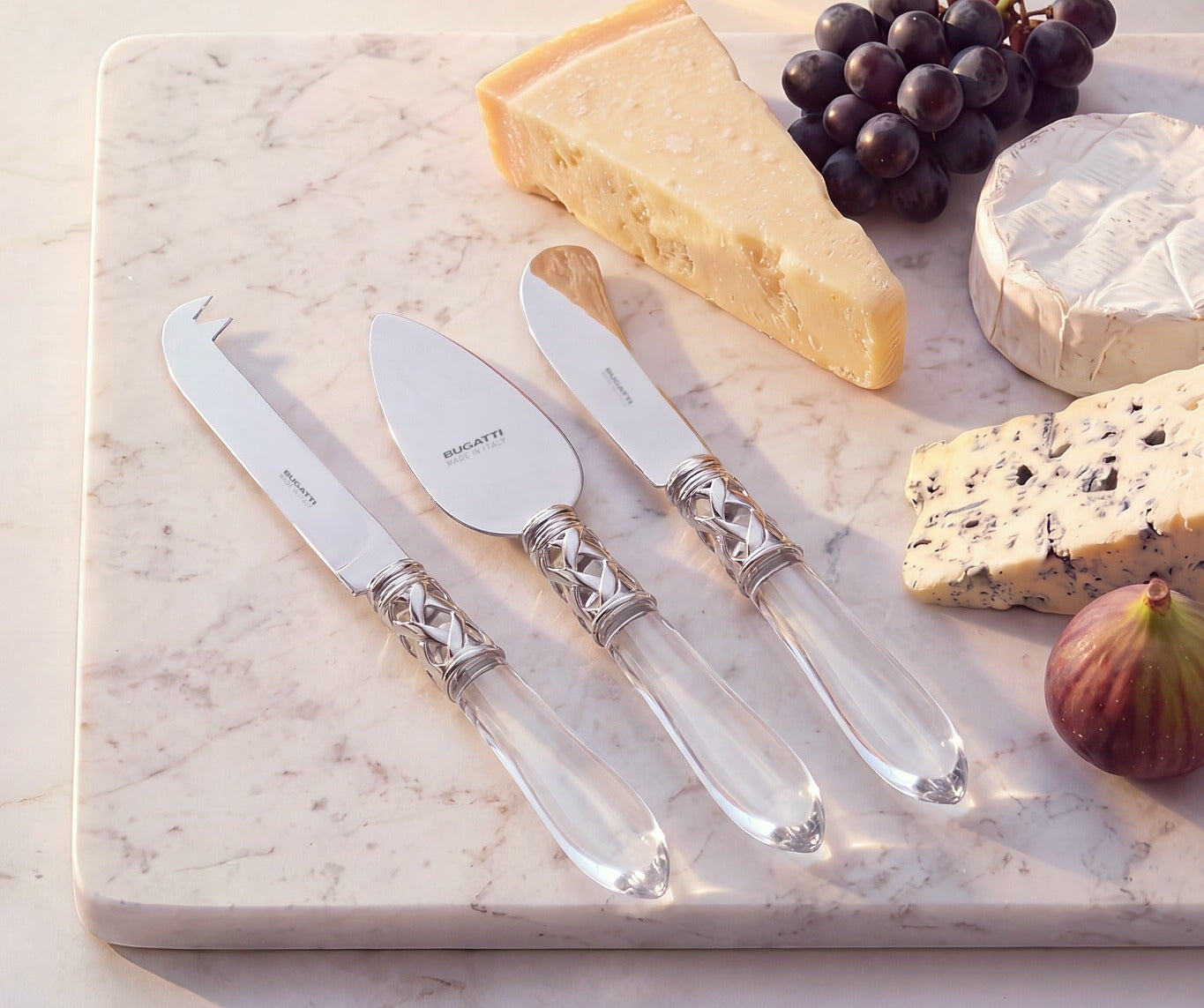 Aladdin Brilliant 3 piece cheese knife set, Clear — Casa Bugatti