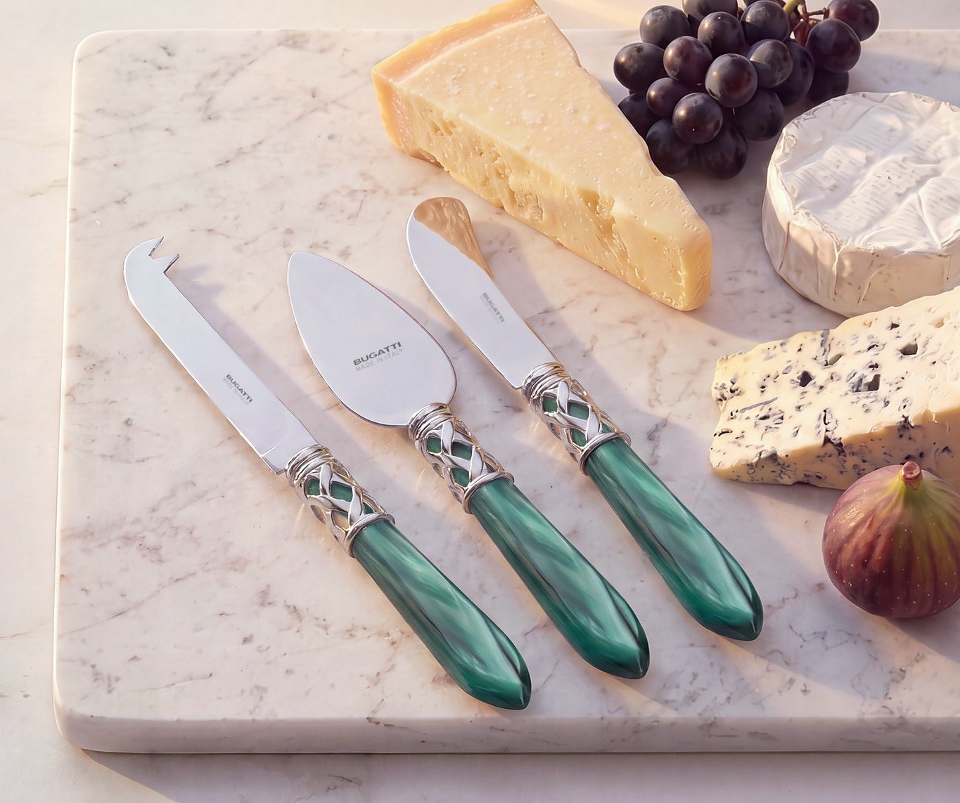 Aladdin Brilliant 3 piece cheese knife set, Green — Casa Bugatti