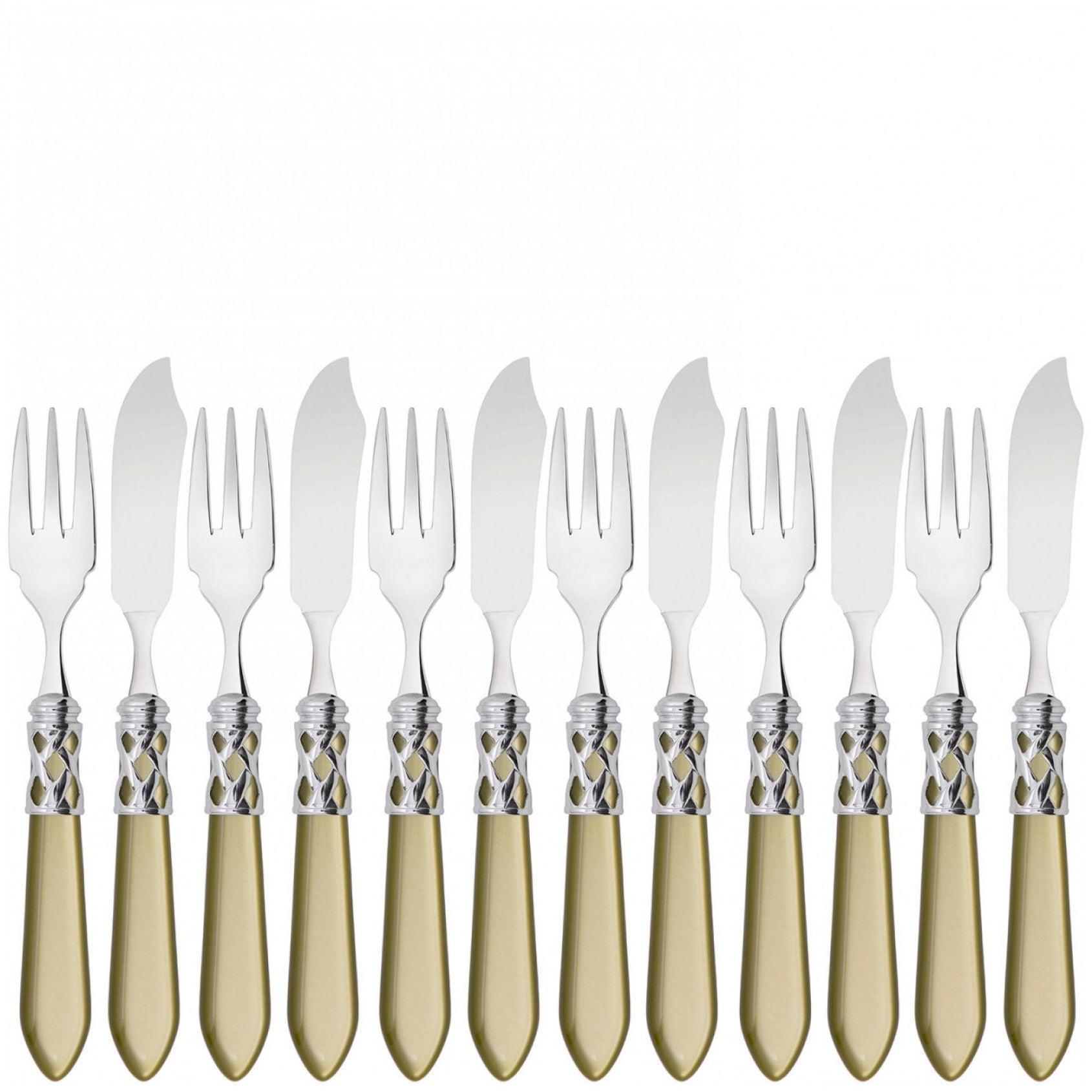 Aladdin Brilliant 12 Piece Fish Set, Chartreuse Green — Casa Bugatti