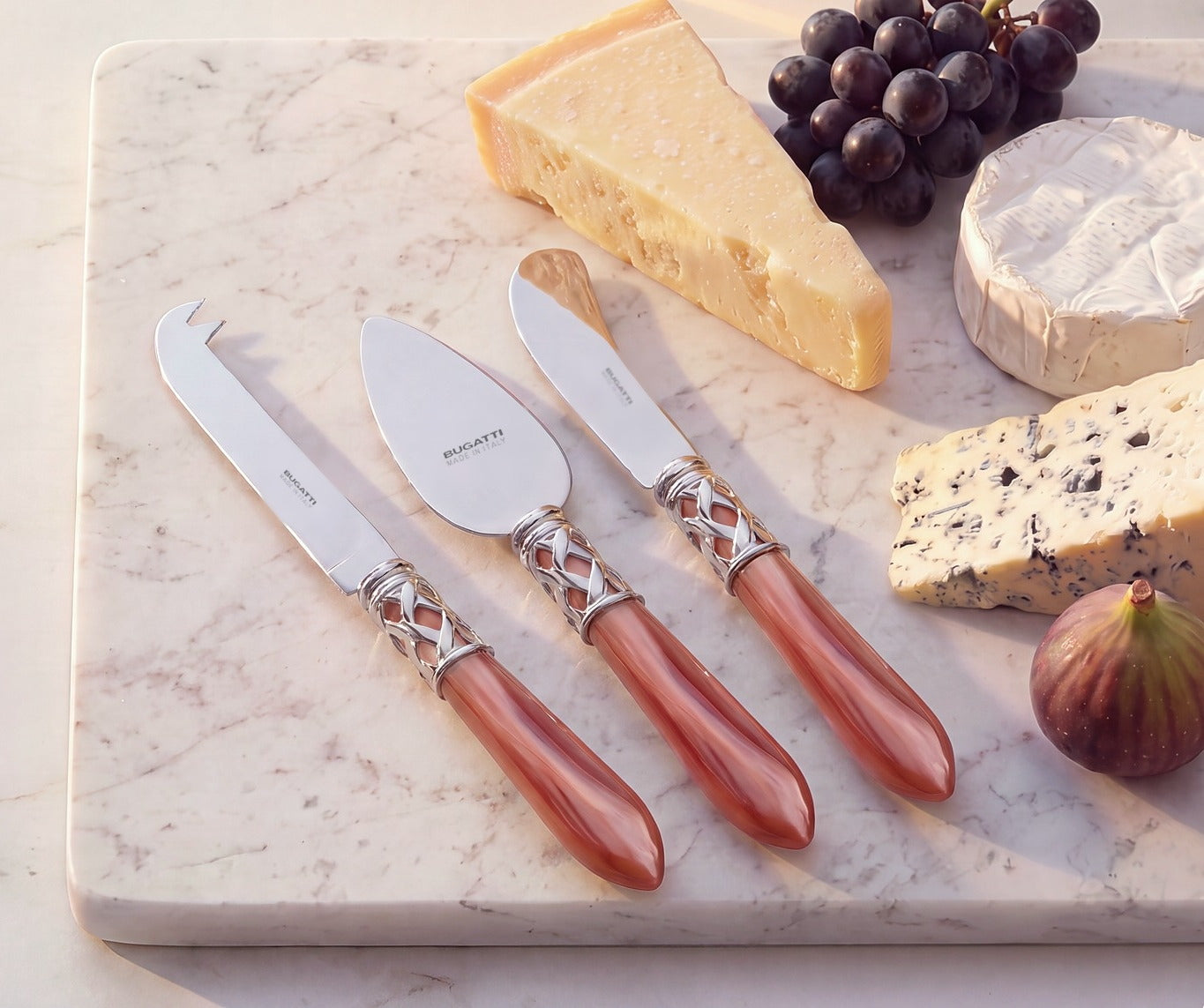 Aladdin Brilliant 3 piece cheese knife set, Rust — Casa Bugatti