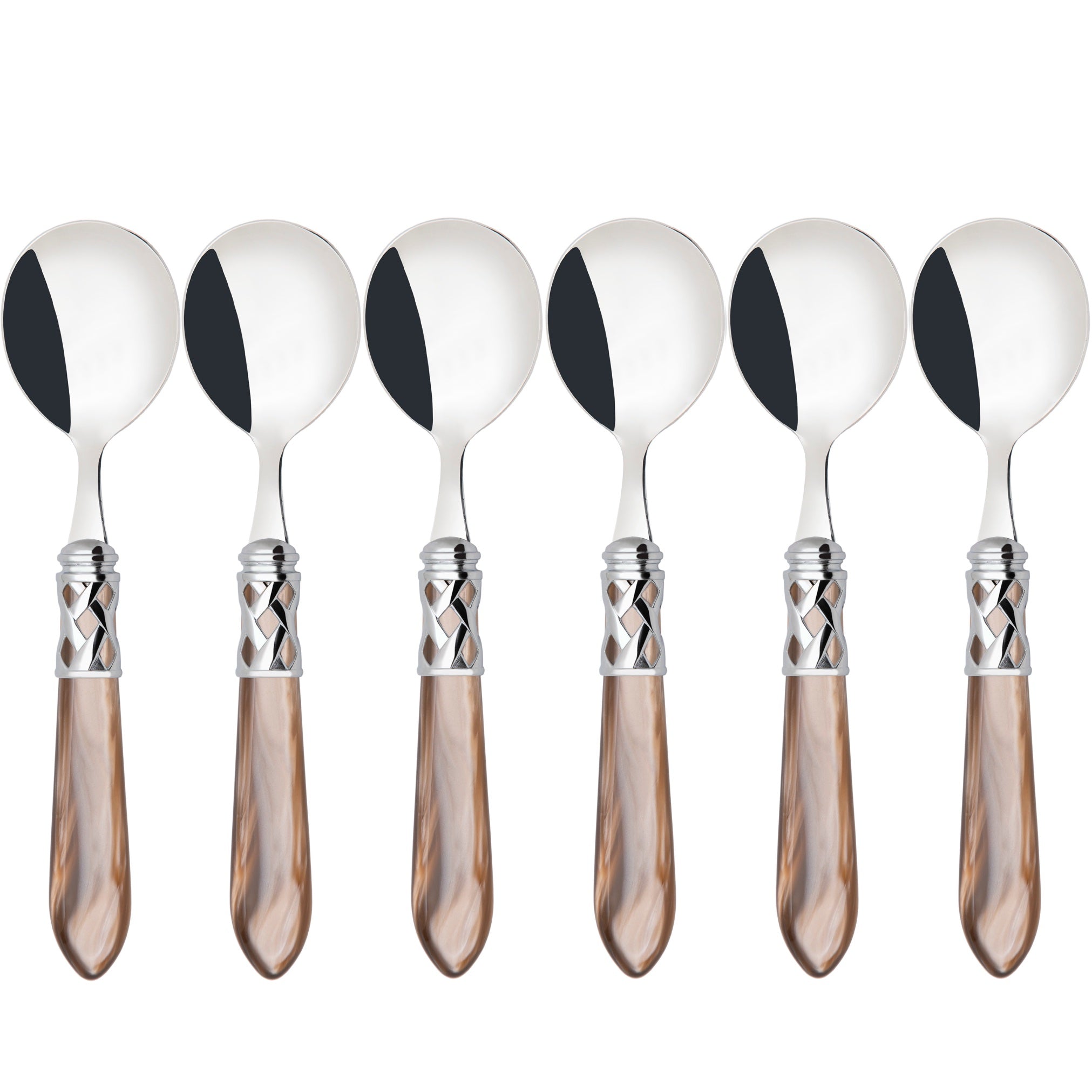 Aladdin Brilliant Soup Spoons Set - Taupe-Casa Bugatti USA