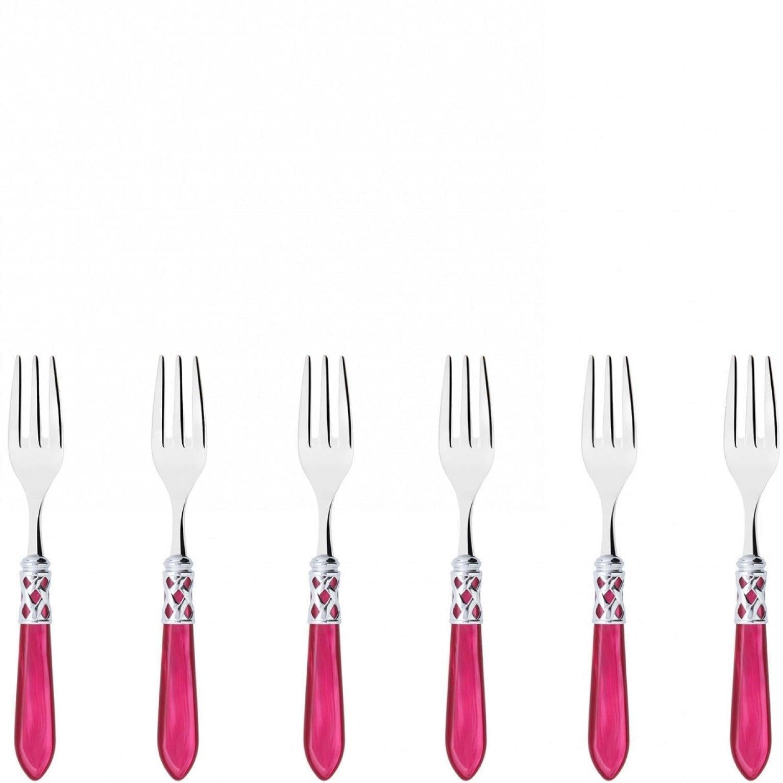 Aladdin Brilliant Cocktail / Cake Fork Set, Raspberry — Casa Bugatti
