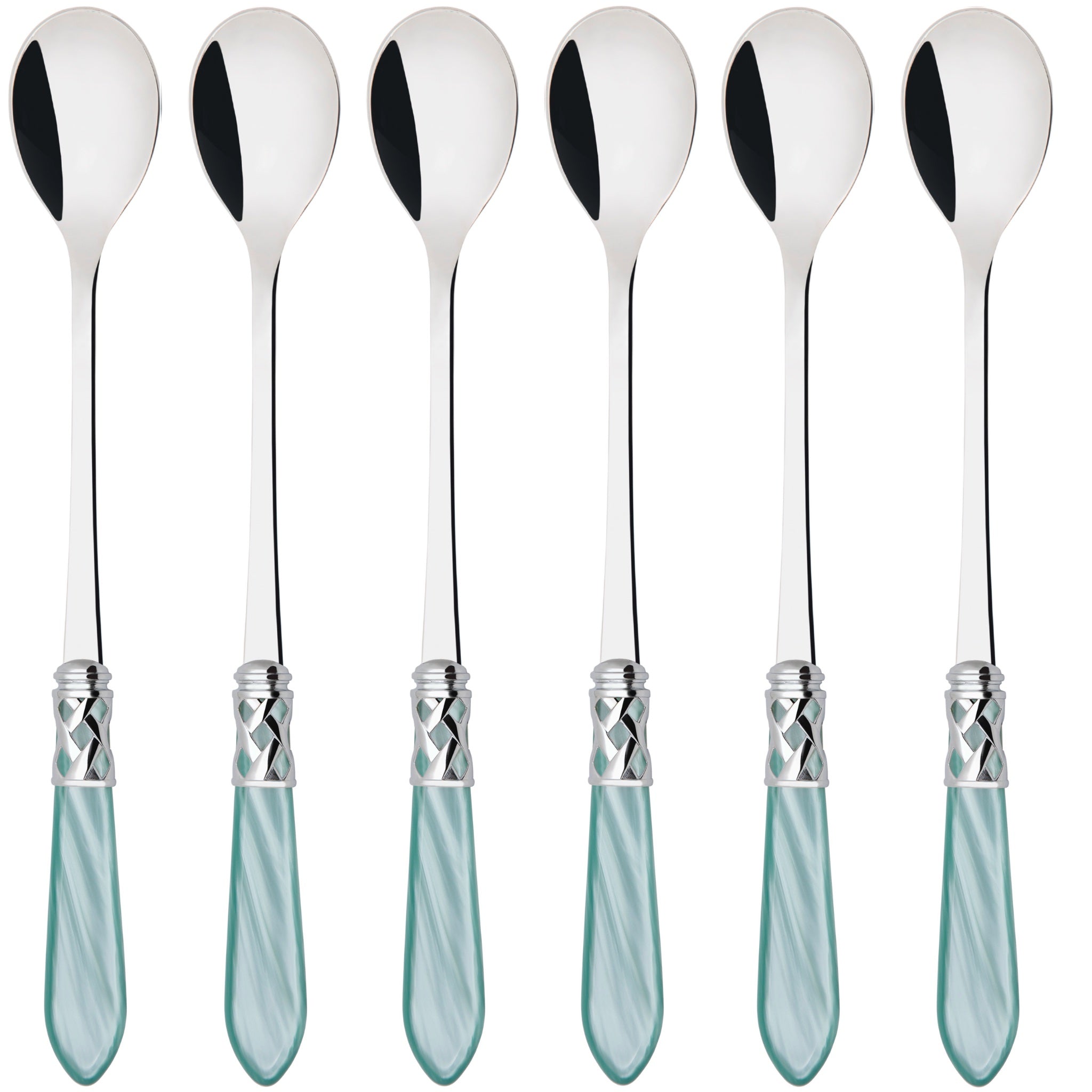 Aladdin Brilliant Ice Tea / Cocktail Spoon Set, Aqua — Casa Bugatti