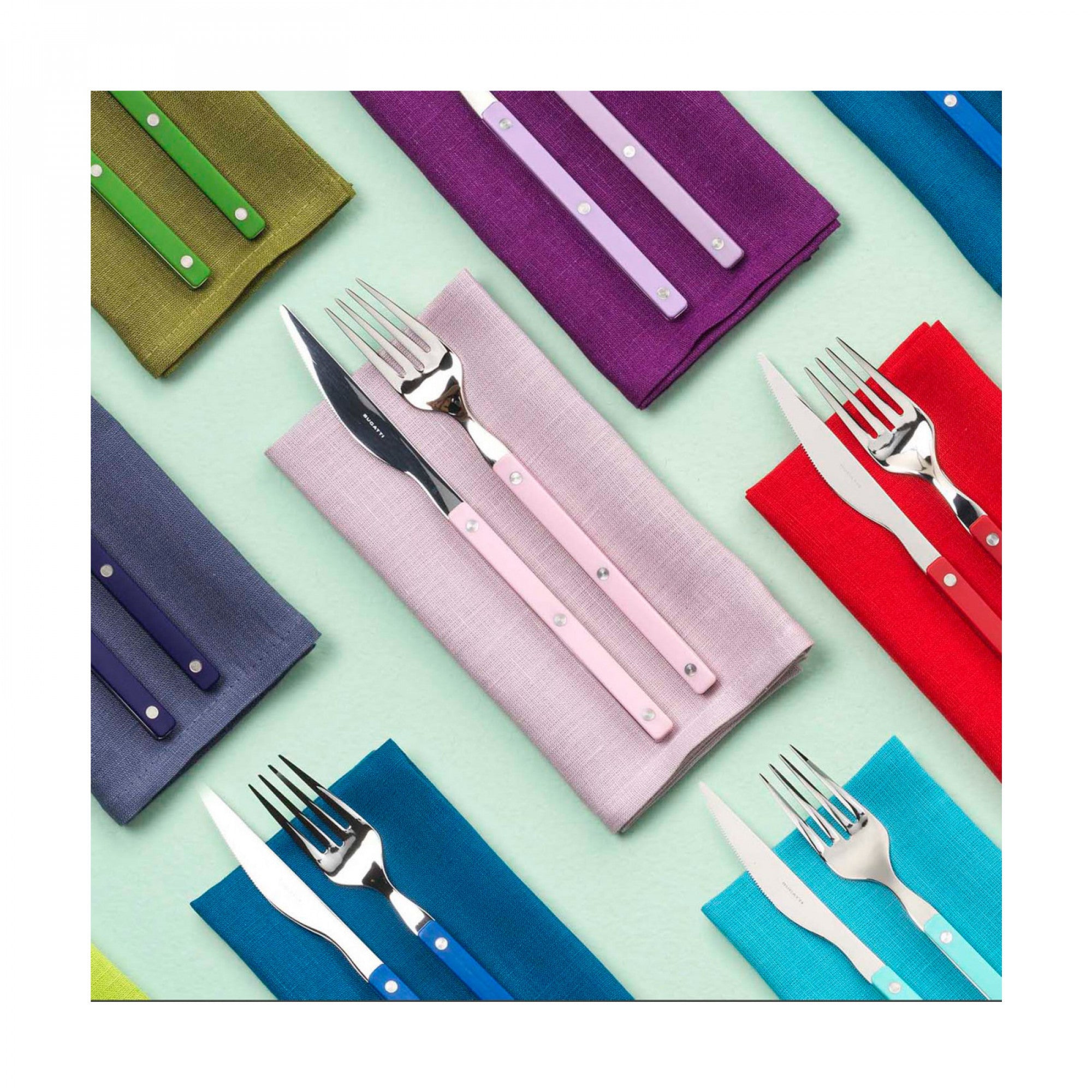 Allegra 5 Piece Place Setting - lotus pink-Casa Bugatti USA