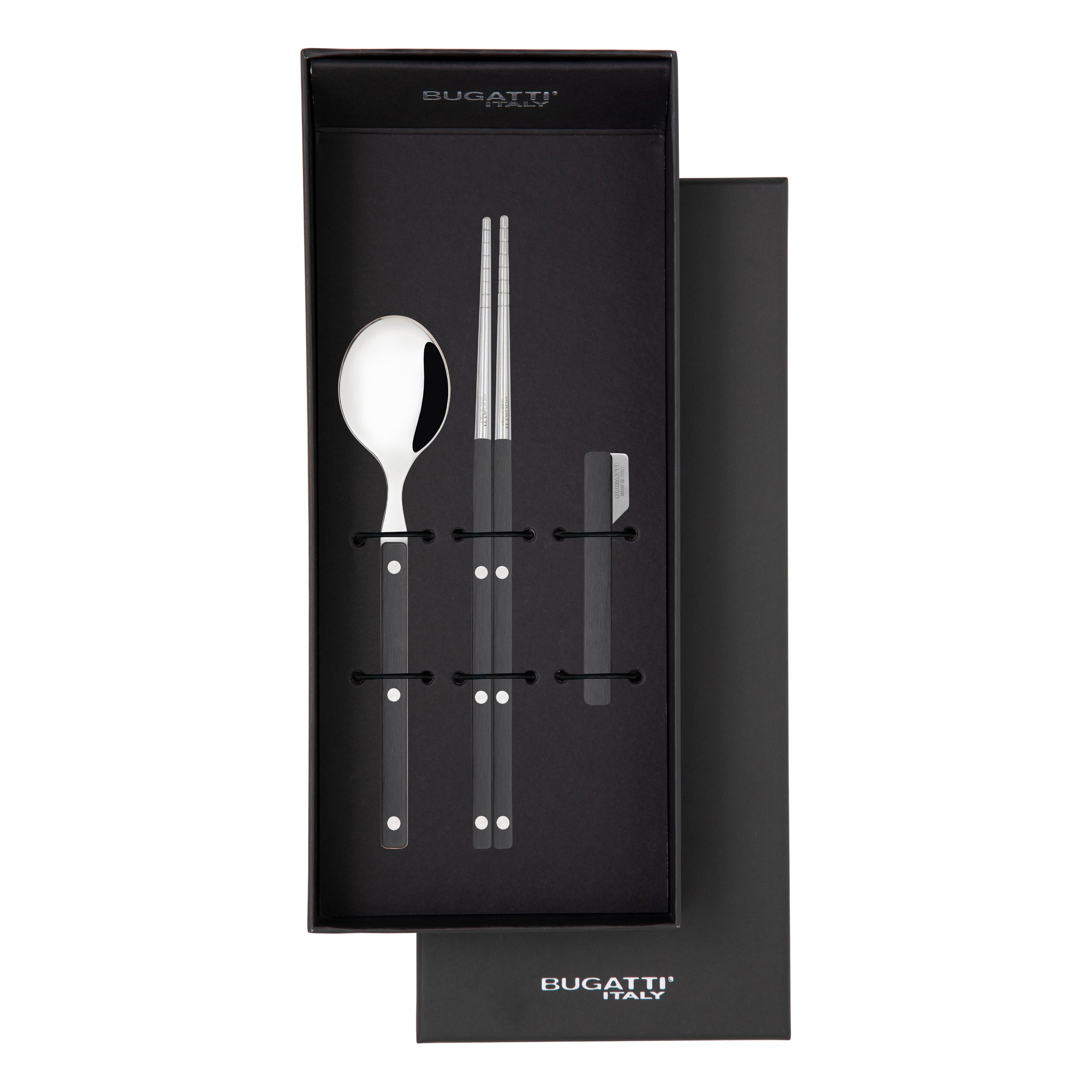 Allegra Chopsticks Set for 1 - black-Casa Bugatti USA