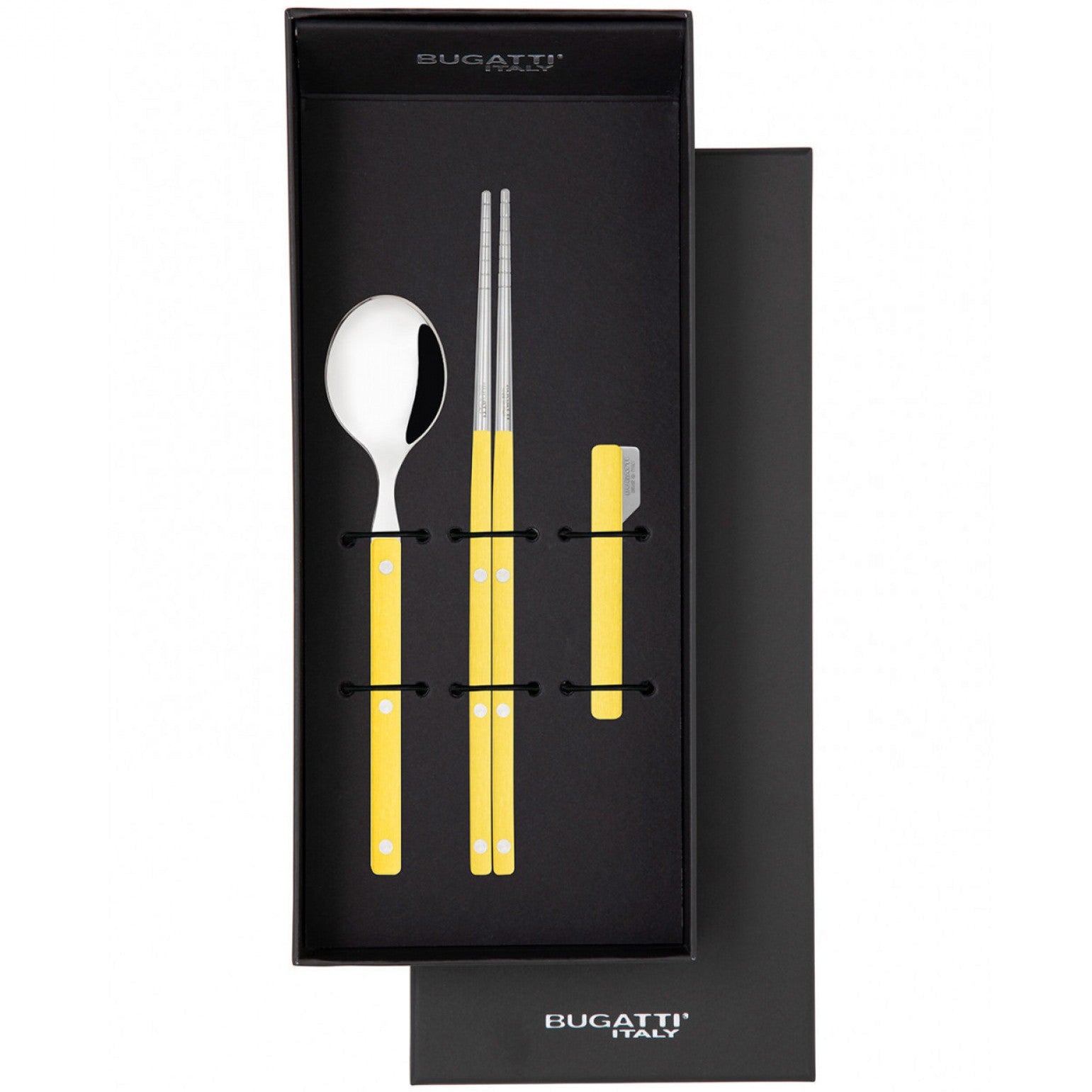 Allegra Chopsticks Set for 1 - Bright Yellow-Casa Bugatti USA