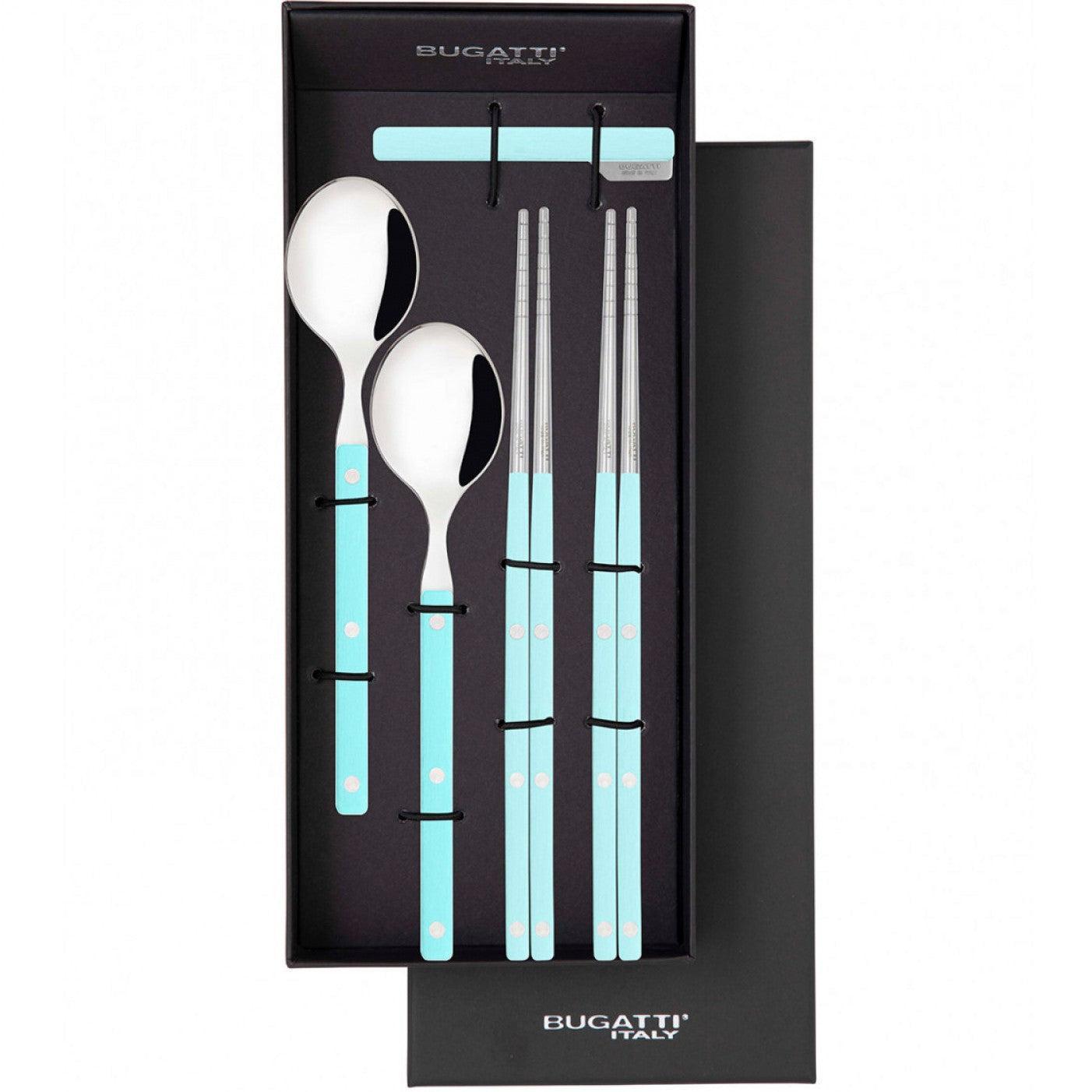 Allegra Chopsticks Set for 2 acqua - marina-Casa Bugatti USA