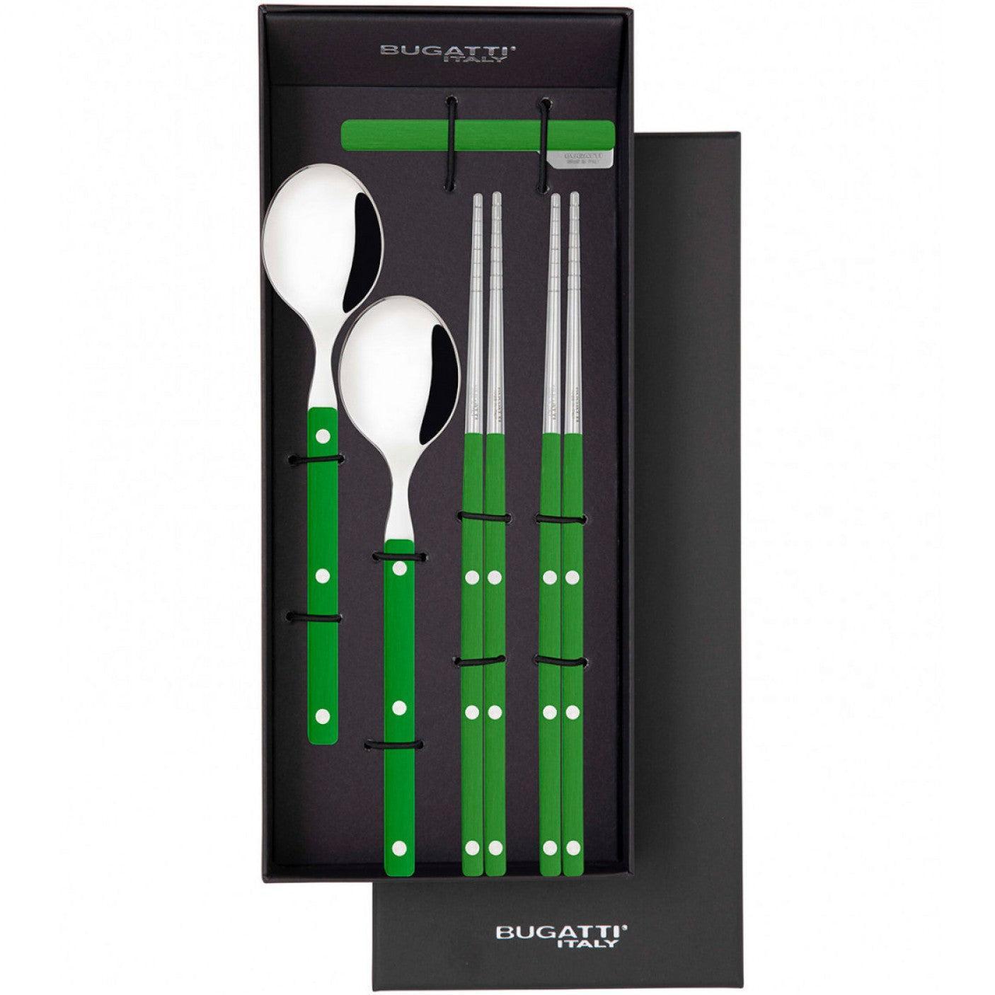 Allegra Chopsticks Set for 2 - foliage green-Casa Bugatti USA