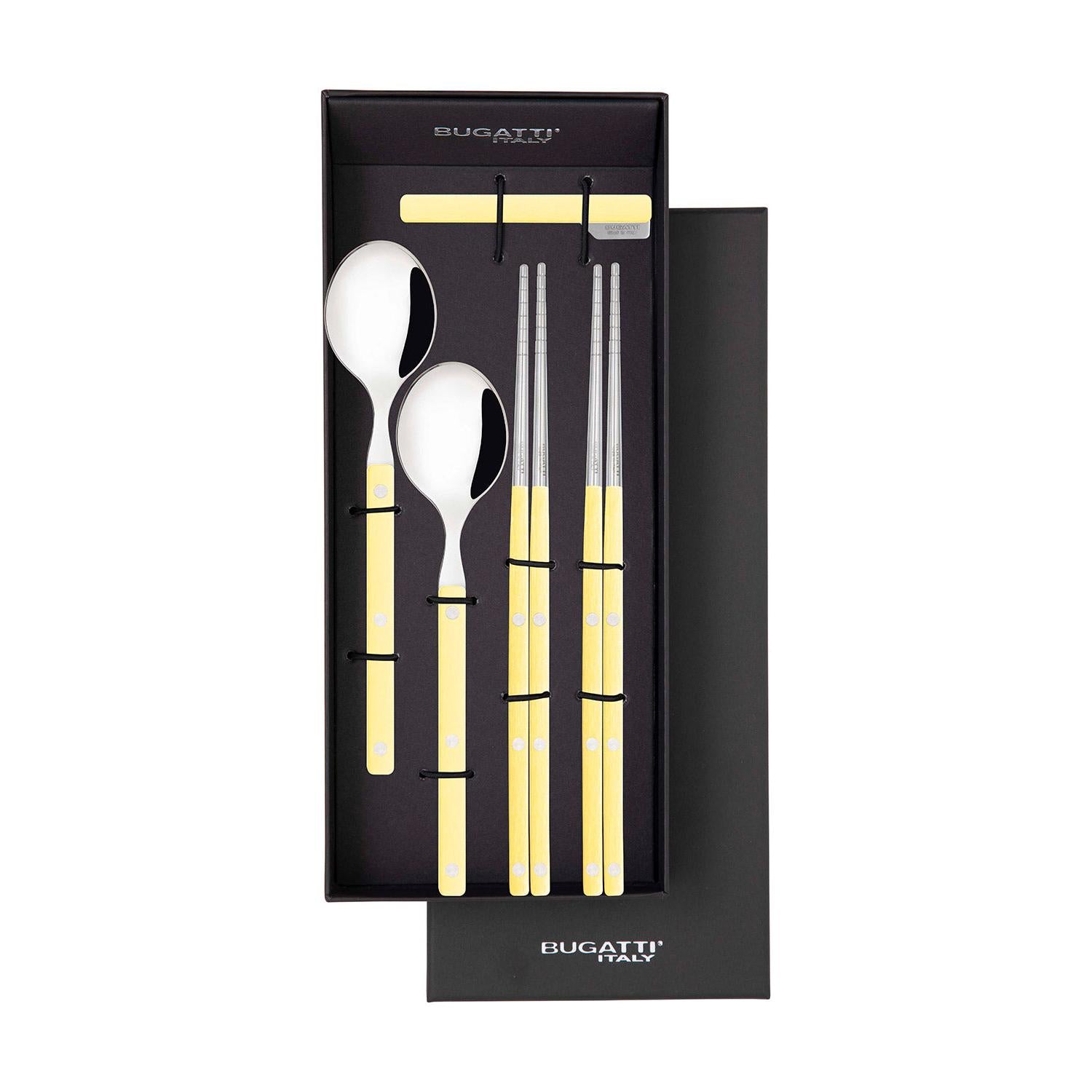 Allegra Chopsticks Set for 2 - yellow dragon-Casa Bugatti USA