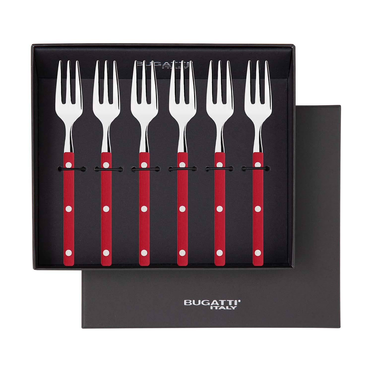 Allegra Cocktail / Cake Fork Set - red-Casa Bugatti USA