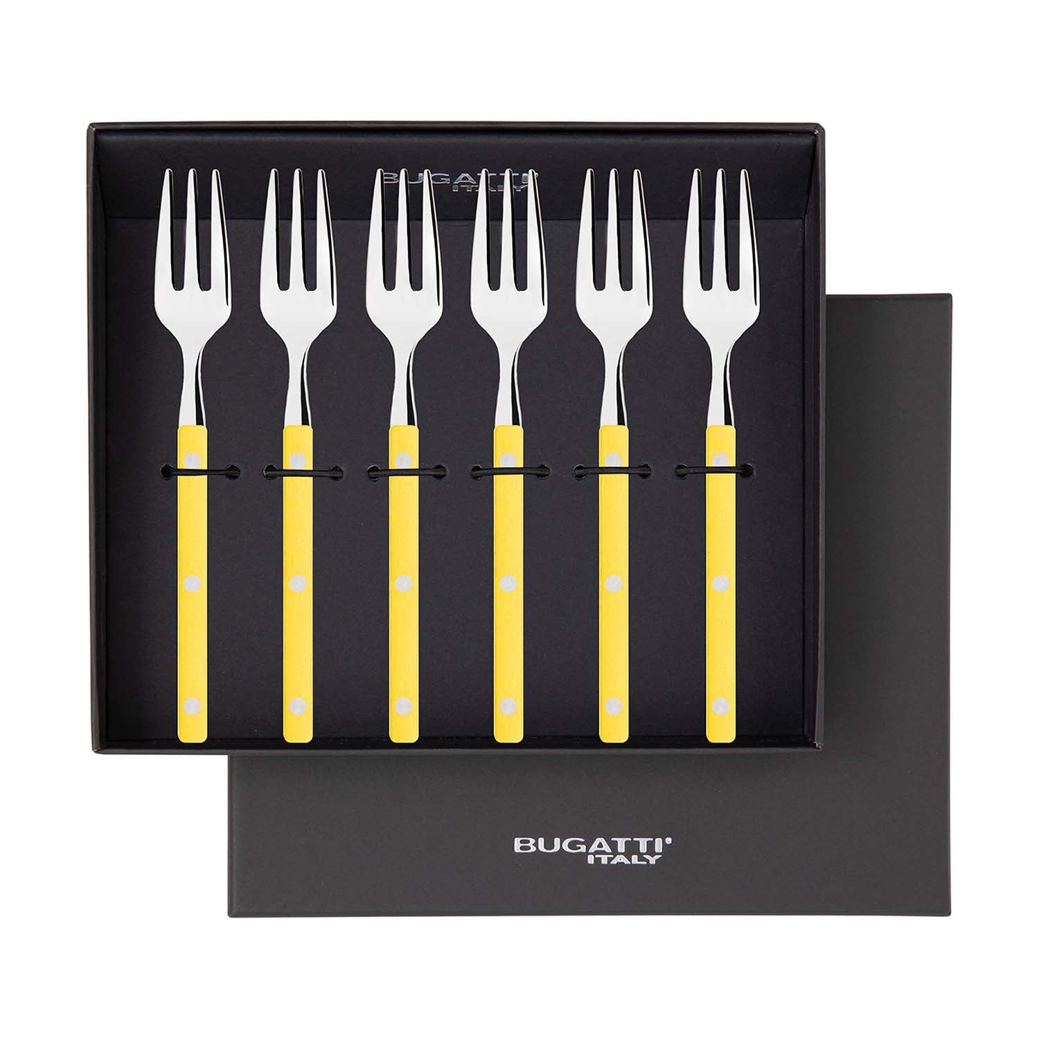 Allegra Cocktail / Cake Fork Set - bright yellow-Casa Bugatti USA
