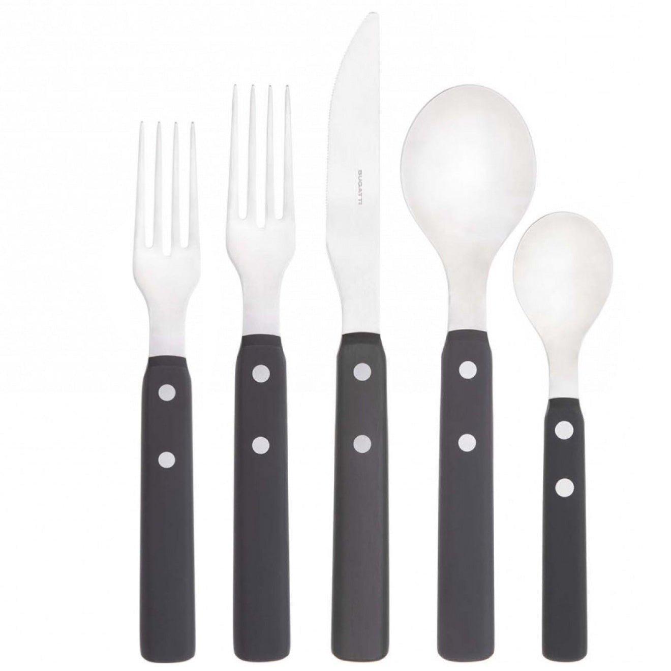 ALPI 5 Piece Place setting - Black-Casa Bugatti USA