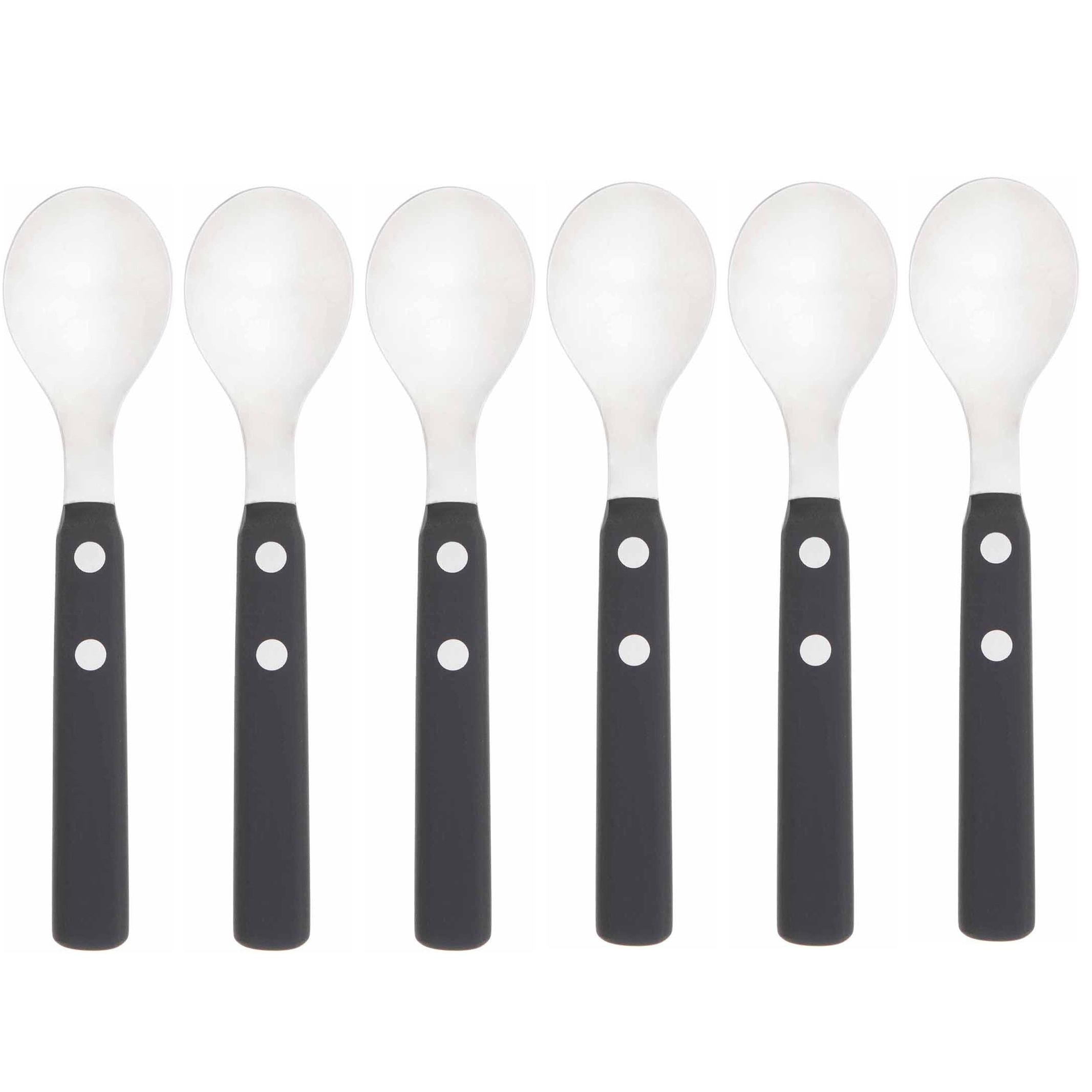 ALPI 6 Piece Coffee Spoon Set - Black-Casa Bugatti USA