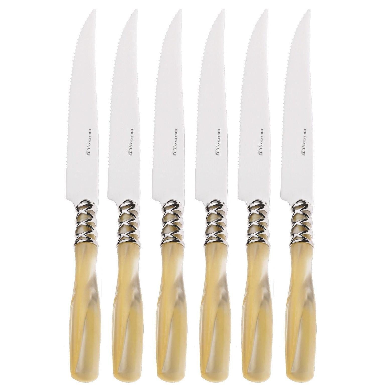 Arianna Brilliant 6 Piece Steak knife Set - Ivory-Casa Bugatti USA