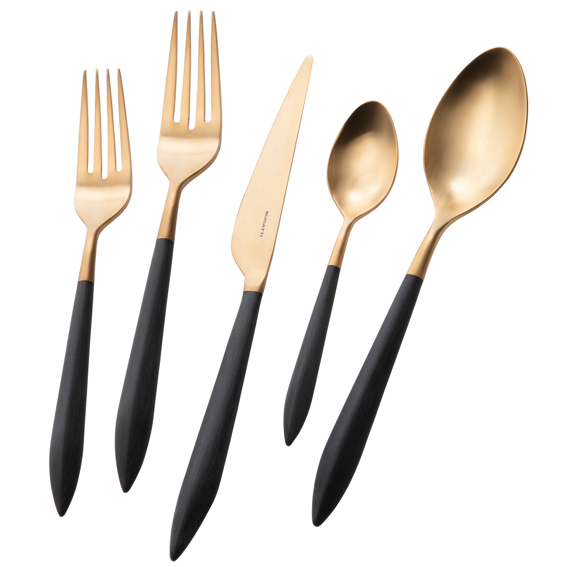 Ares Gold / Black 5 Piece Place Setting-Casa Bugatti USA