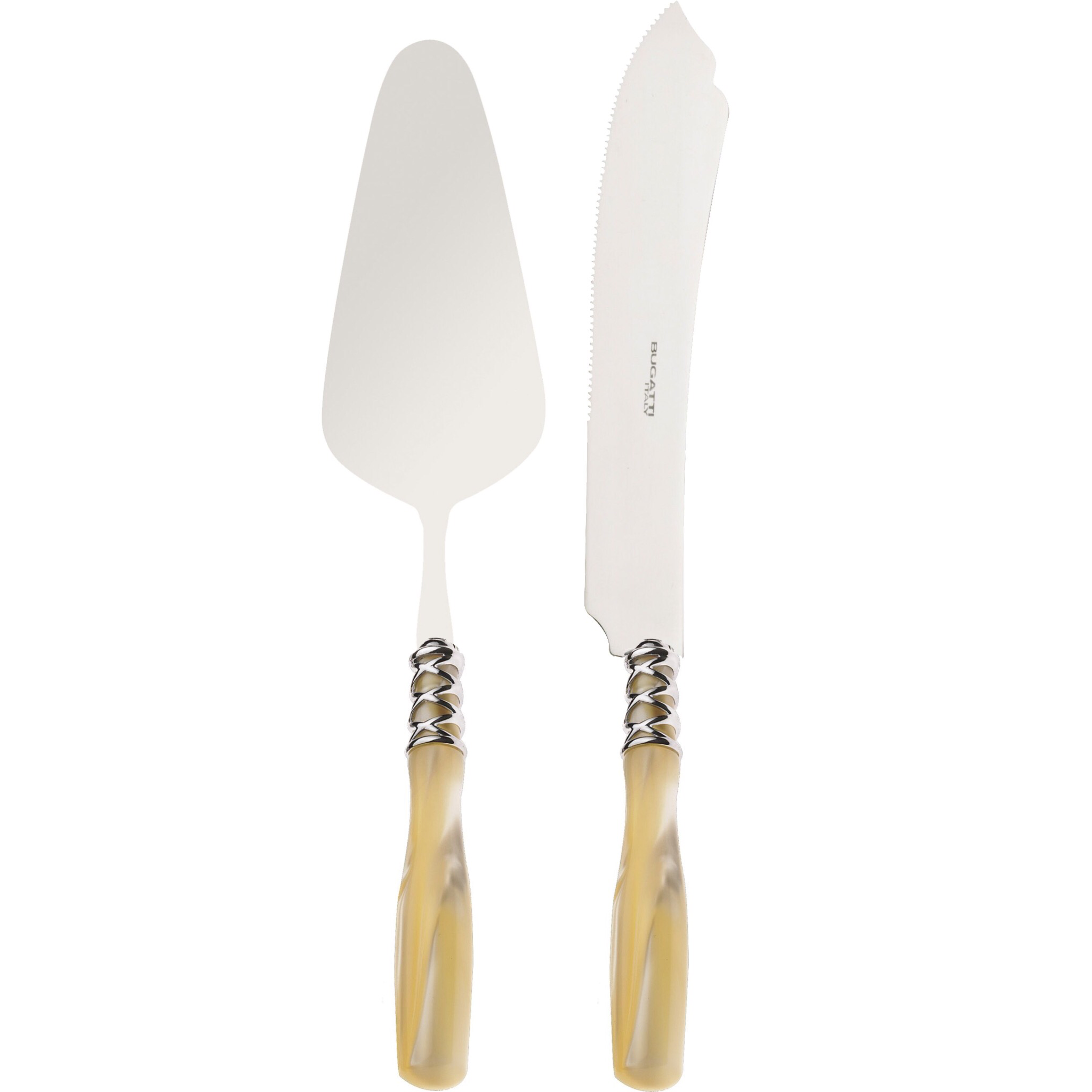 Arianna 2 Piece Cake Serving Set ivory-Casa Bugatti USA