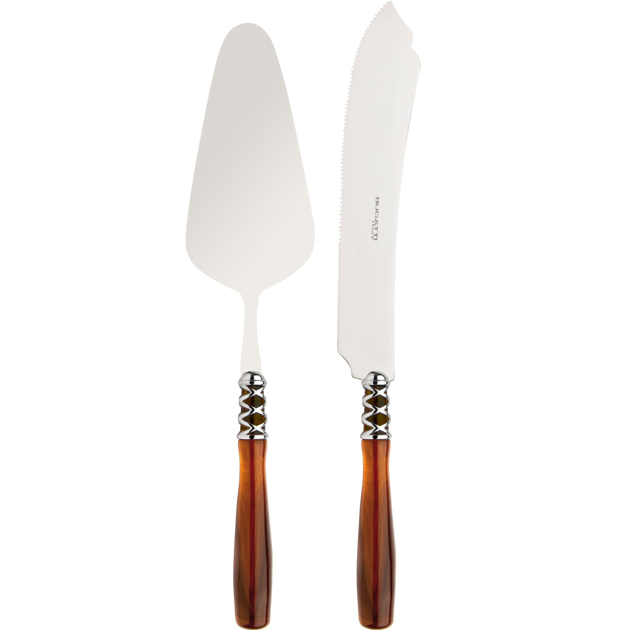 Arianna 2 Piece Cake Serving Set Tortoiseshell-Casa Bugatti USA