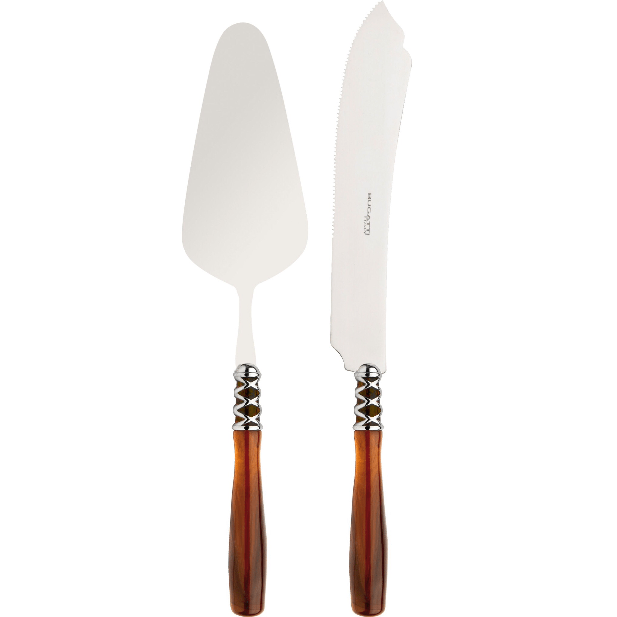 Arianna 2 Piece Cake Serving Set Tortoiseshell-Casa Bugatti USA