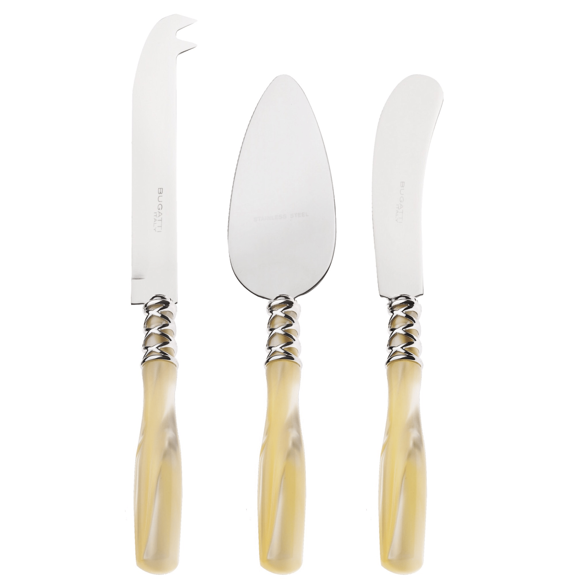 Arianna 3 Piece Cheese Knives Set ivory-Casa Bugatti USA