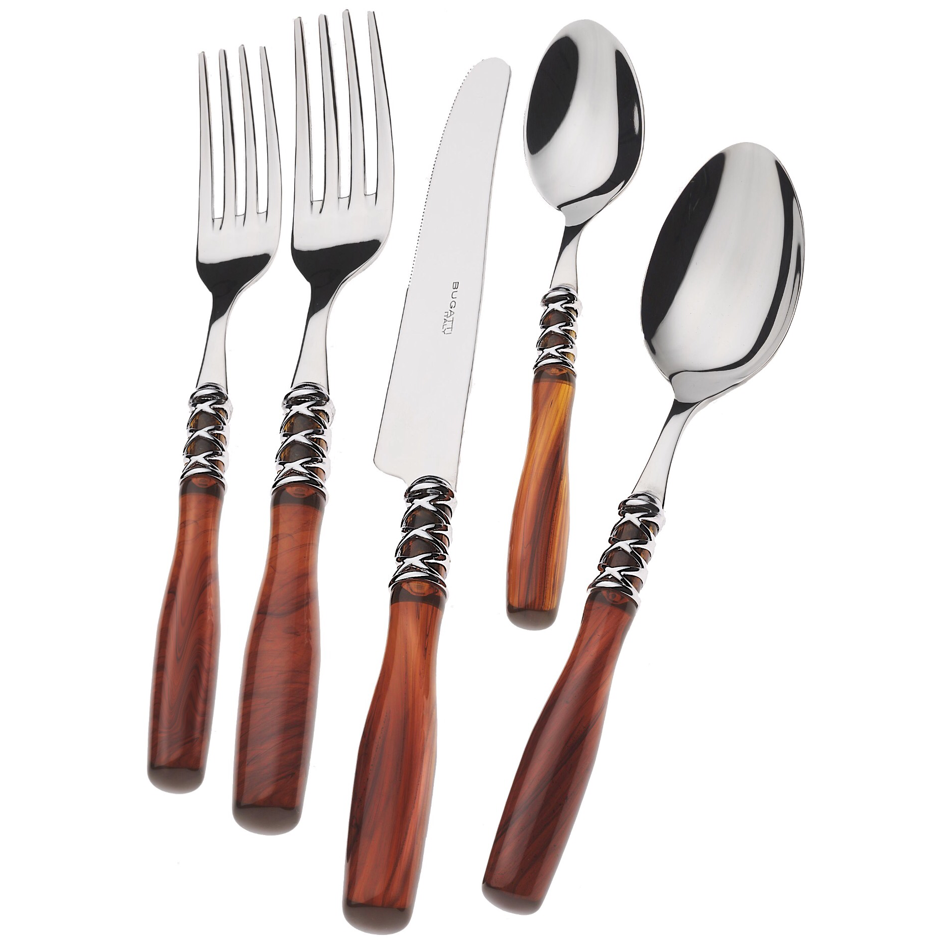 Arianna 5 Piece Place Setting _ TORTOISE SHELL-Casa Bugatti USA