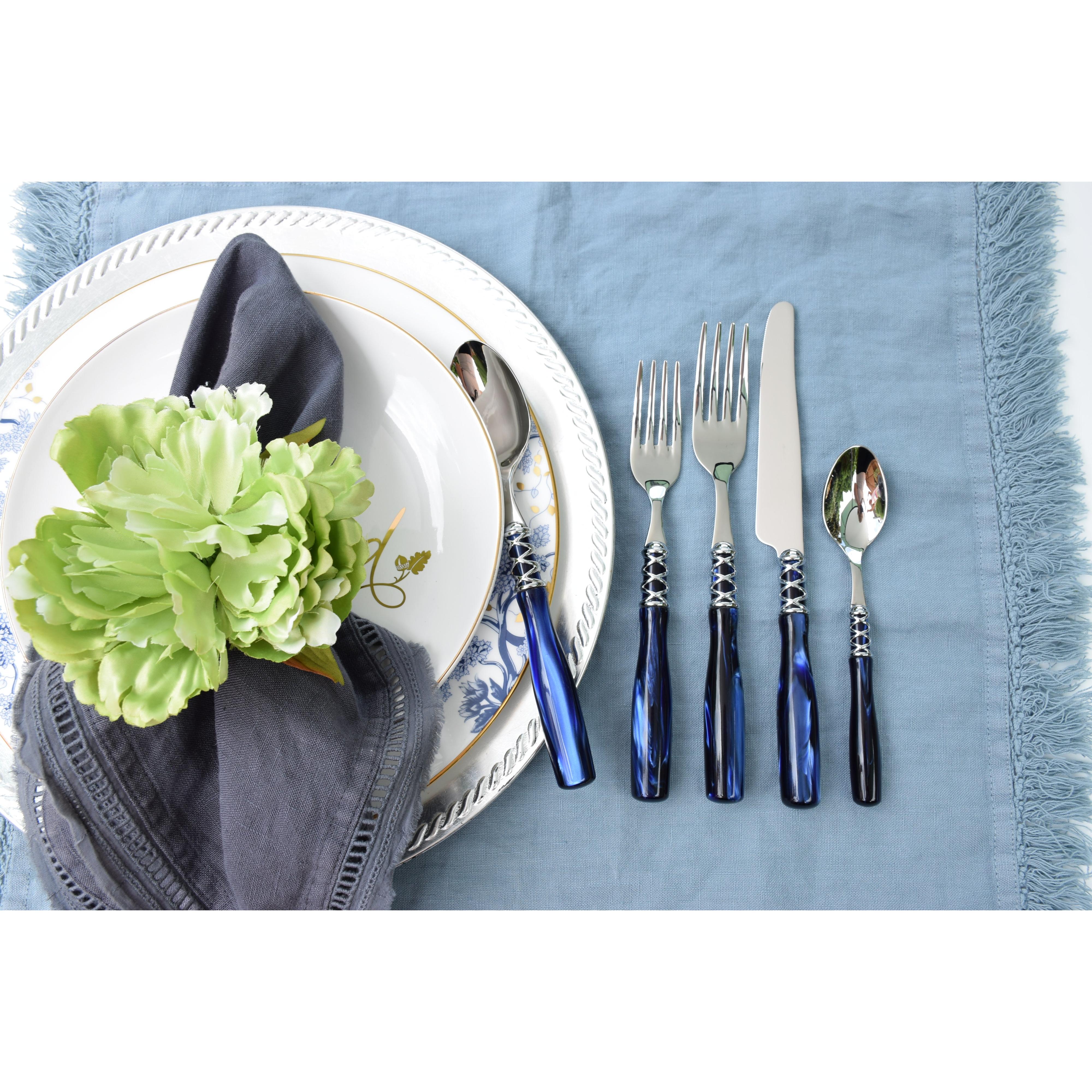 Arianna Brilliant 5 Piece Place Setting - ROYAL BLUE-Casa Bugatti USA
