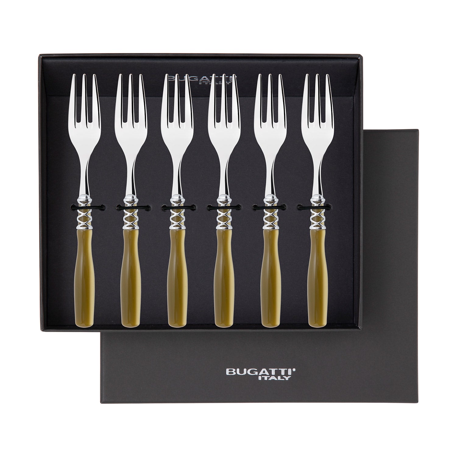 Arianna Brilliant Cocktail / Cake Fork Set in gift box - Chartreuse Green