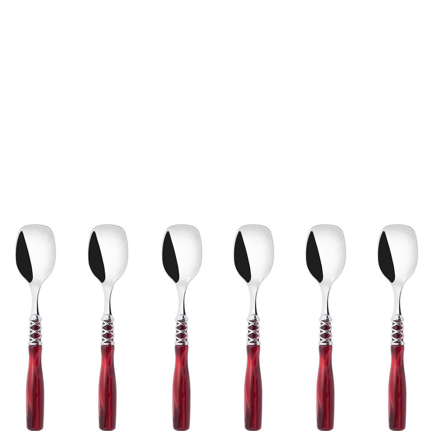 Arianna Brilliant Ice Cream Spoons Set in gift box - Burgundy