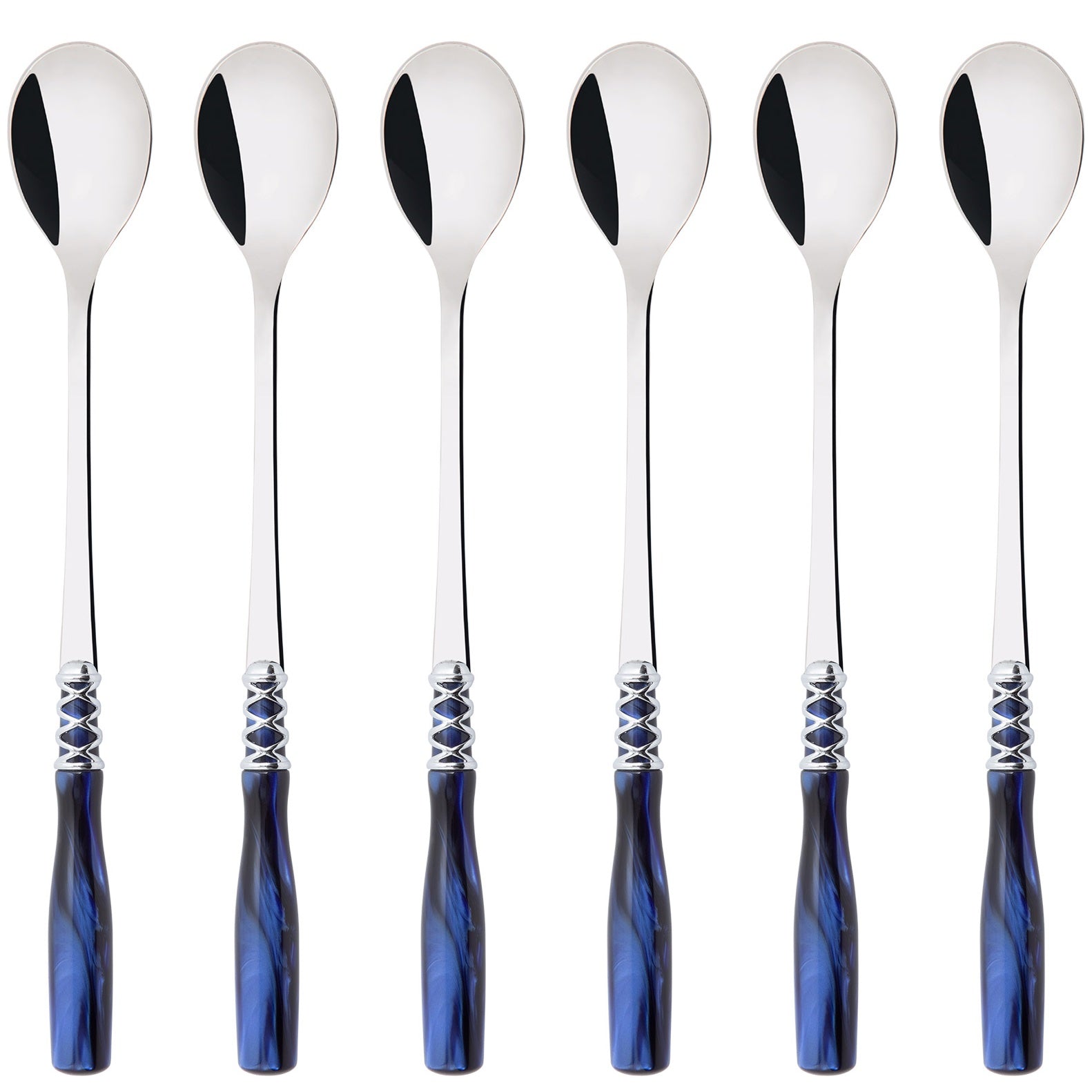 Arianna Brilliant Ice Tea / Cocktail Spoon Set in gift Set - Royal Blue