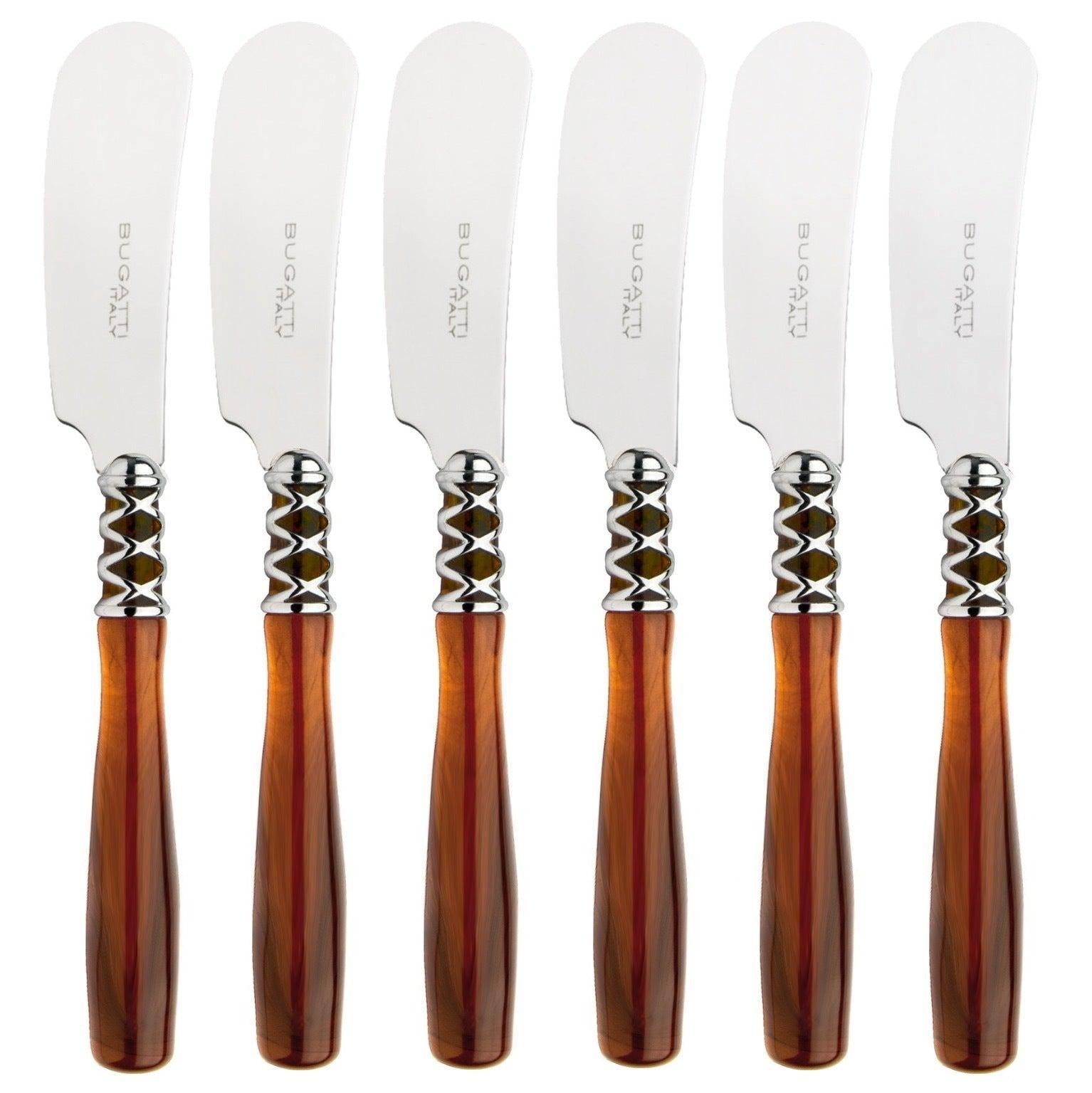 Arianna Butter Knives / Spreaders Set - TORTOISE SHELL-Casa Bugatti USA