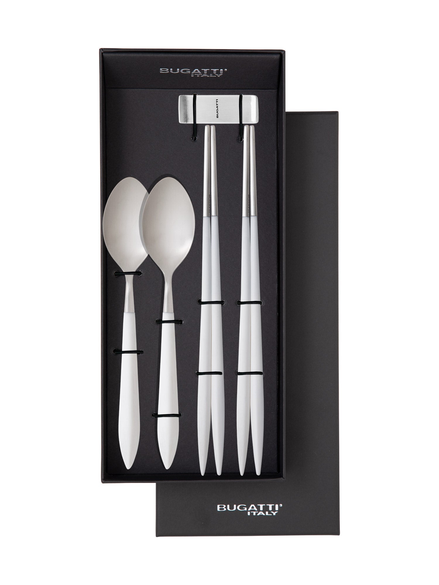 Ares Brushed Chopstick's Set for 2 Persons, White — Casa Bugatti