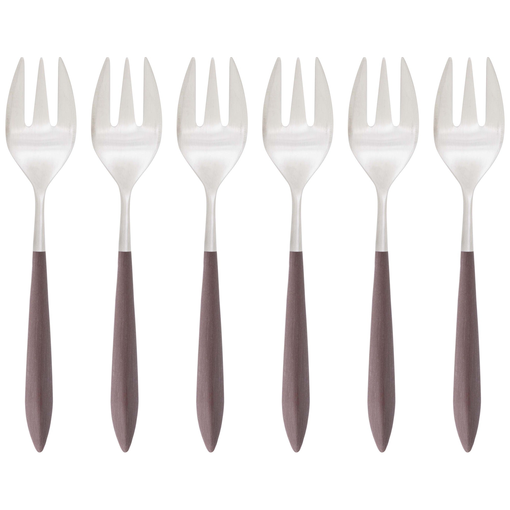 Ares Brushed Oyster Fork Set, Brown — Casa Bugatti