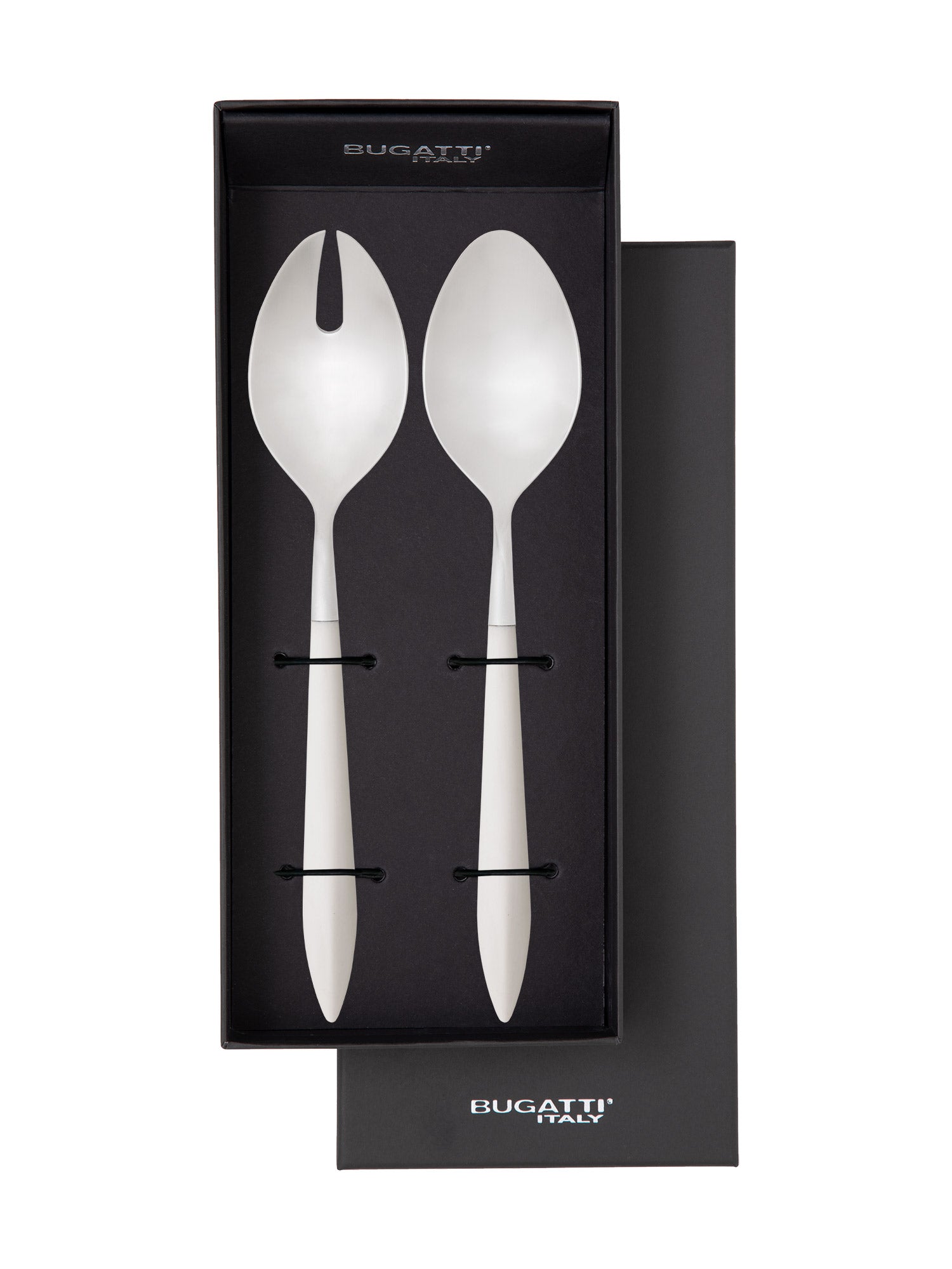 Ares Brushed 2 Piece Salad Serving Set - Ivory-Casa Bugatti USA