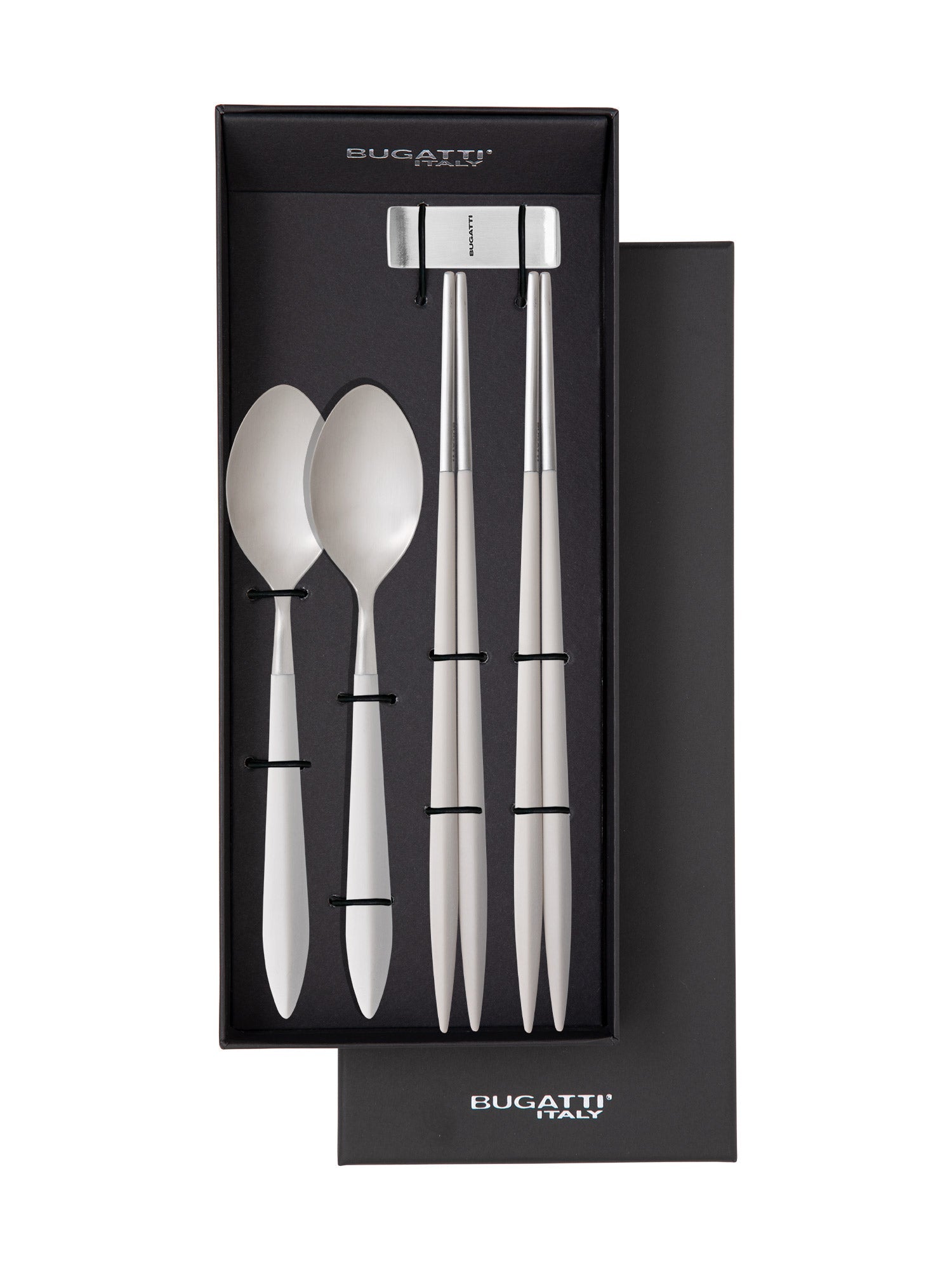 Ares Brushed Chopstick's Set for 2 Persons, Ivory — Casa Bugatti