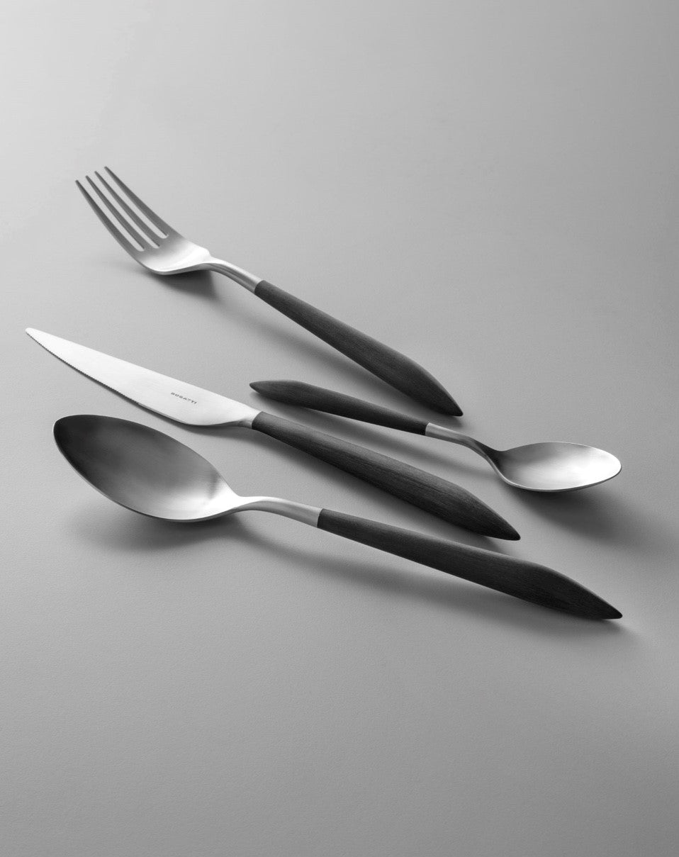 Ares brushed 5 Piece Place setting - Black-Casa Bugatti USA
