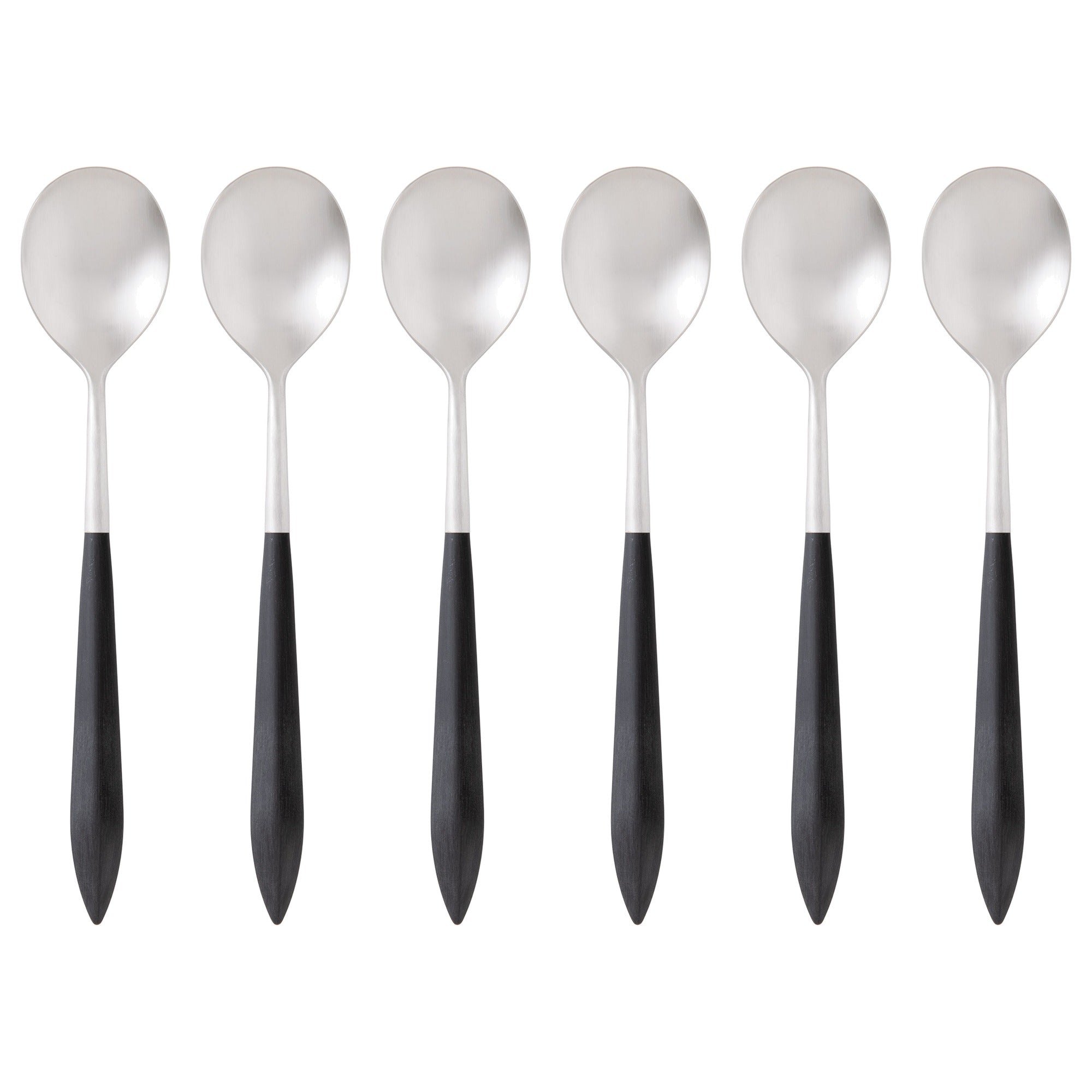 Ares Brushed Asian Rice Spoon Set, Black — Casa Bugatti