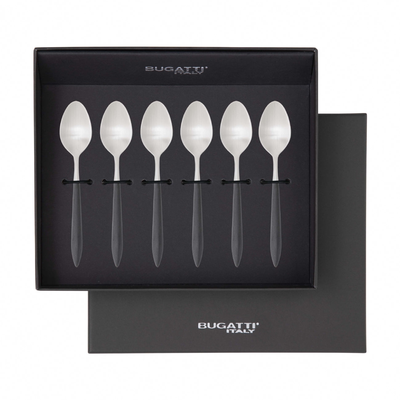 Ares Brushed Moka Spoon Set - Black-Casa Bugatti USA
